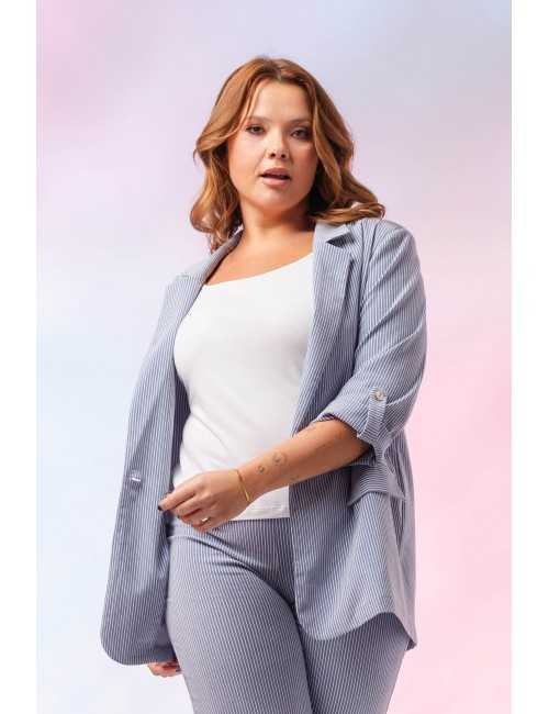 Blazer en tejido de raya...