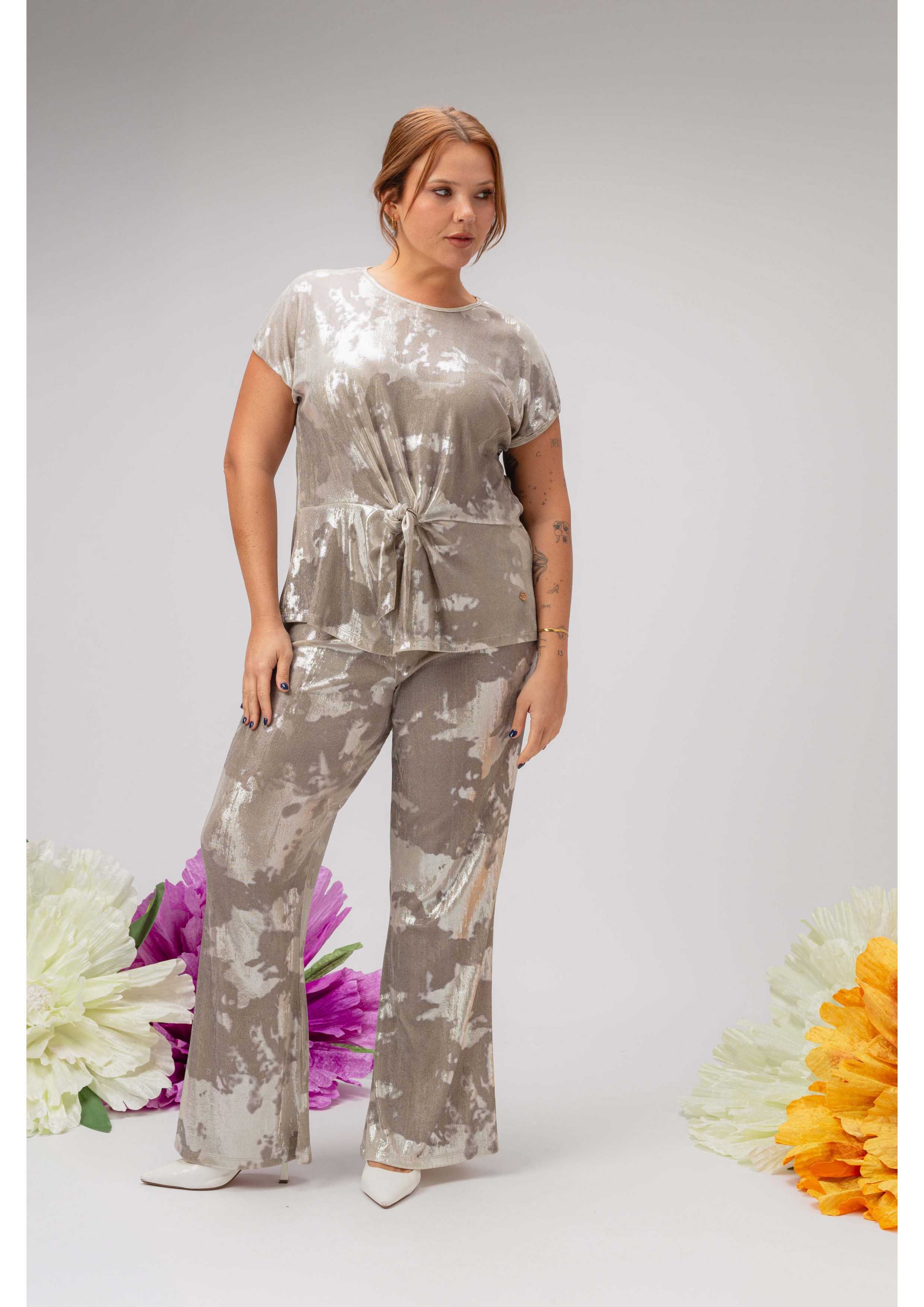 Shiny Knit Pants Spring...