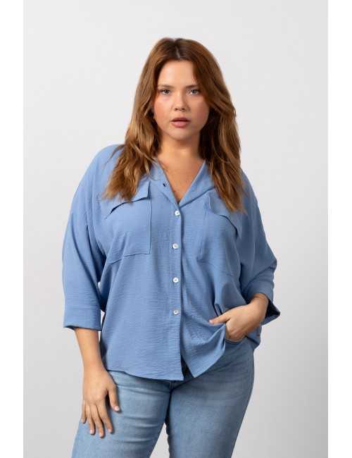 Plain Fabric Blouse Spring...