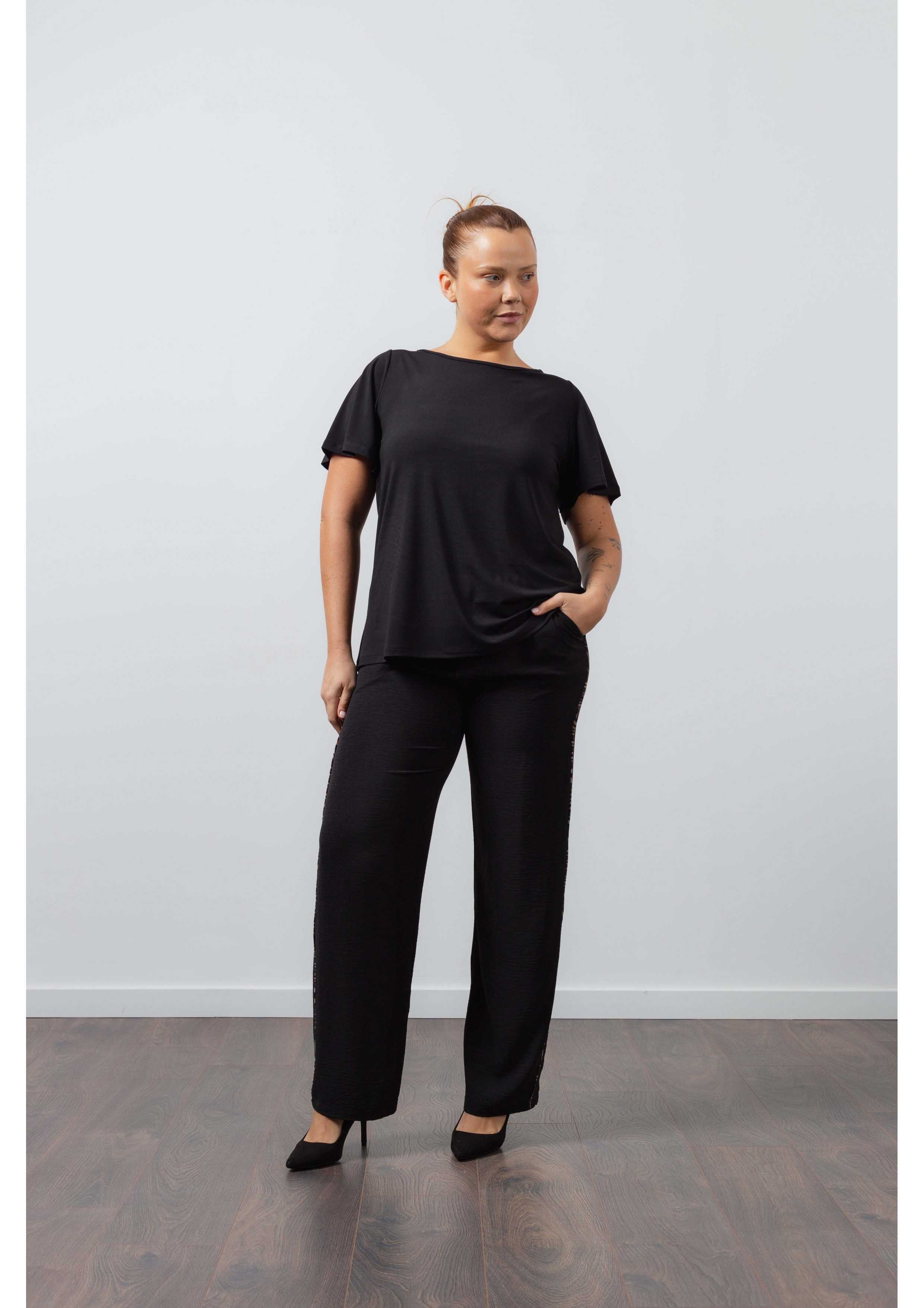 Plain Fabric Pants Spring...