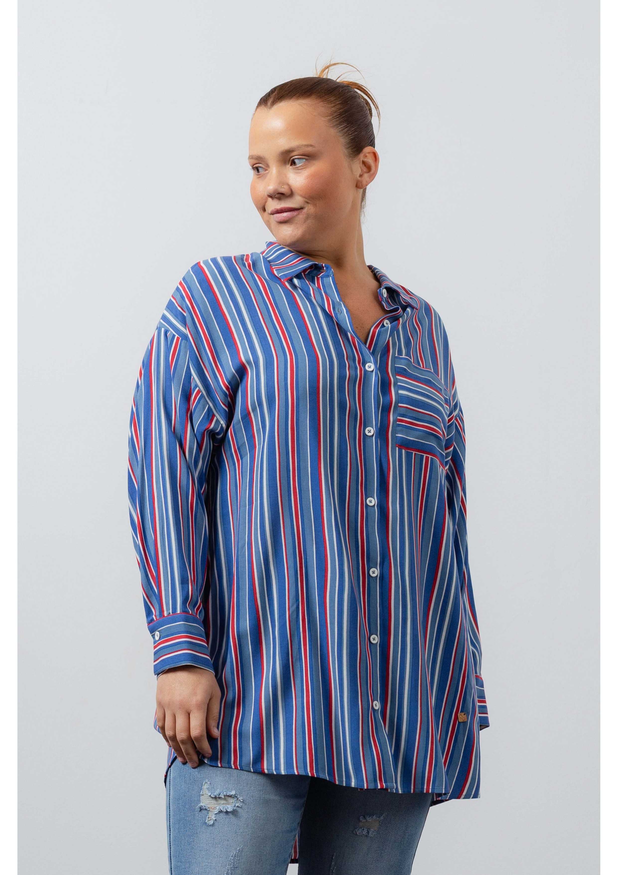 Blouse en tissu rayé...