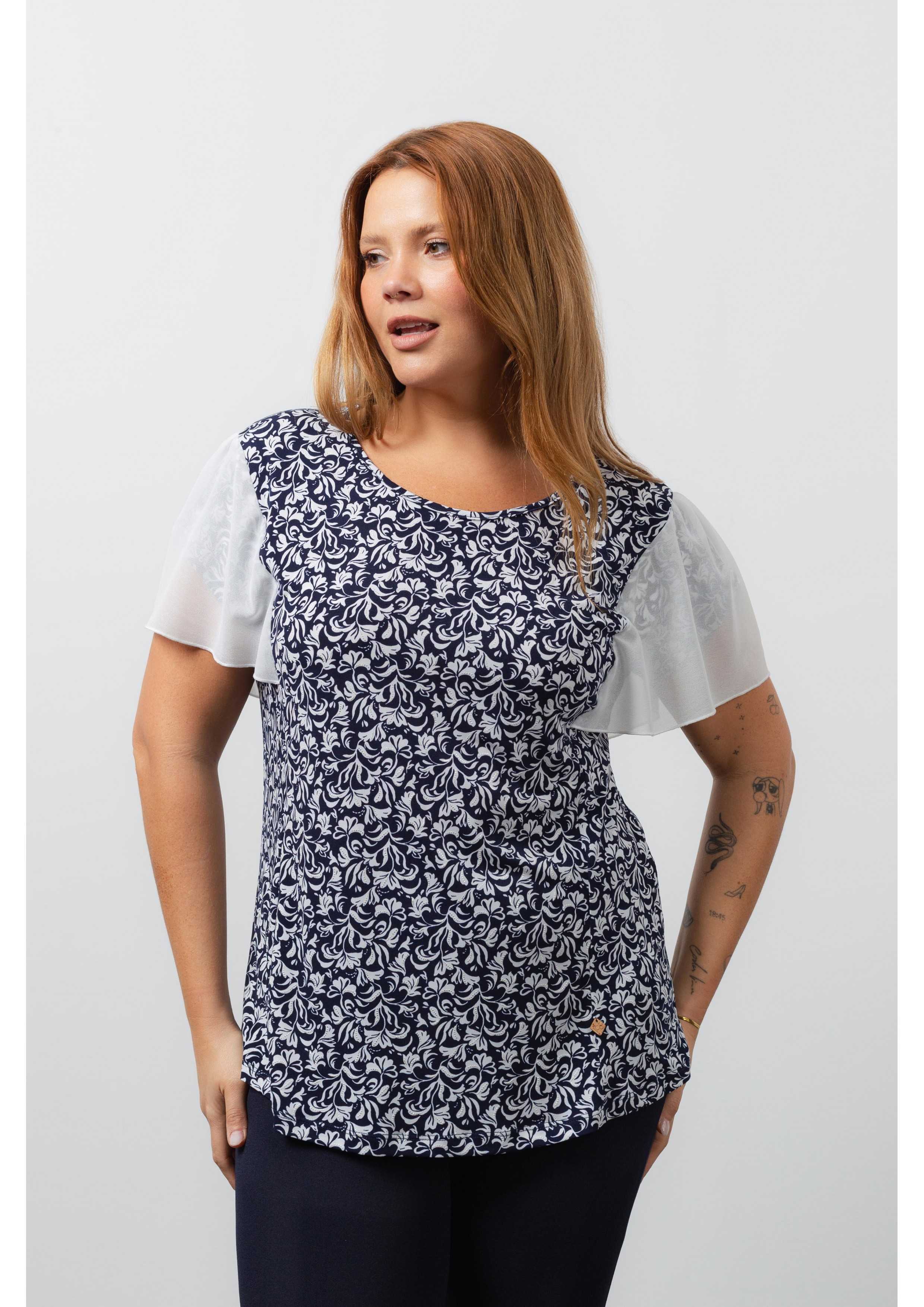 Camiseta de malha estampada...