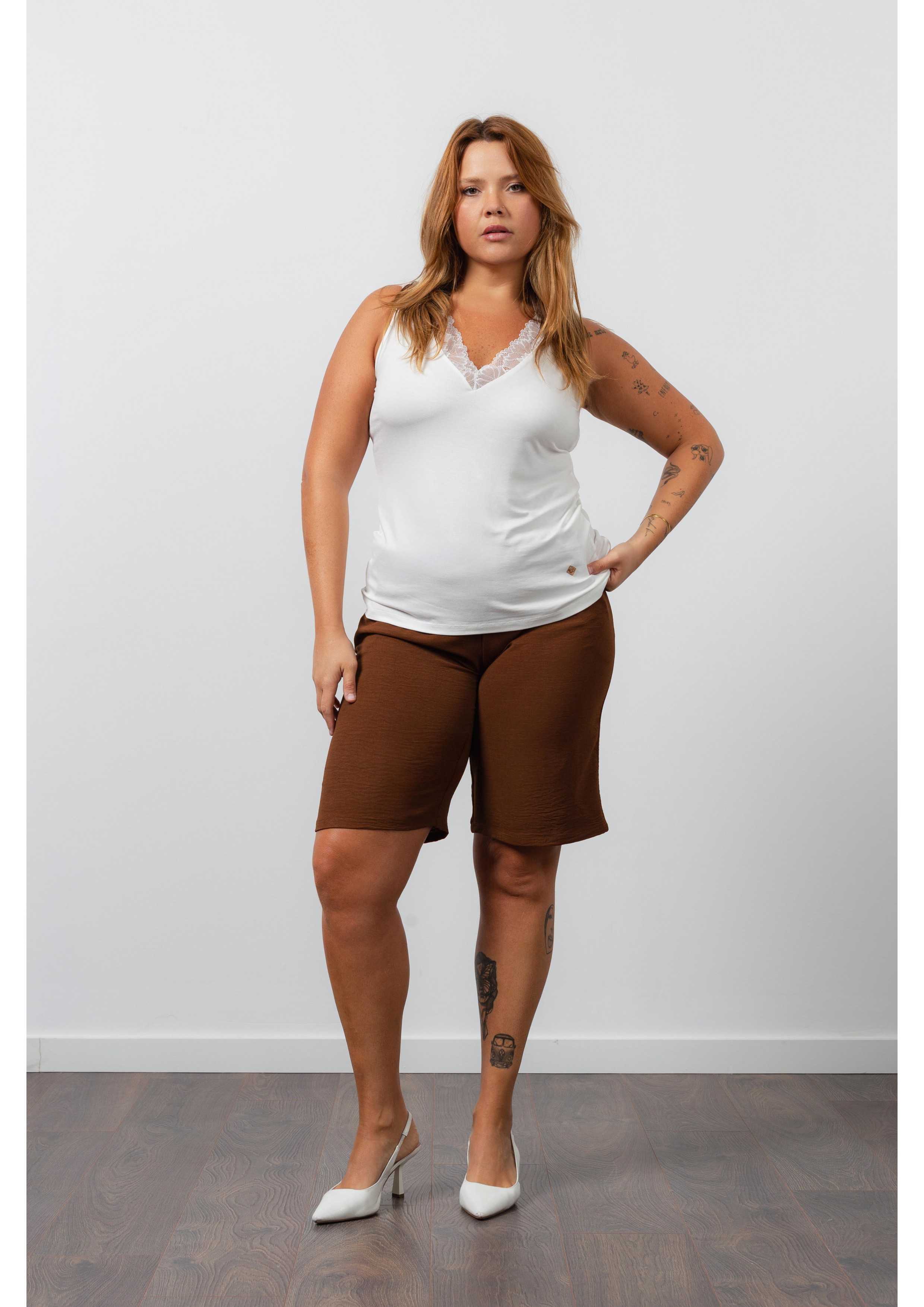 Plain Fabric Shorts Spring...