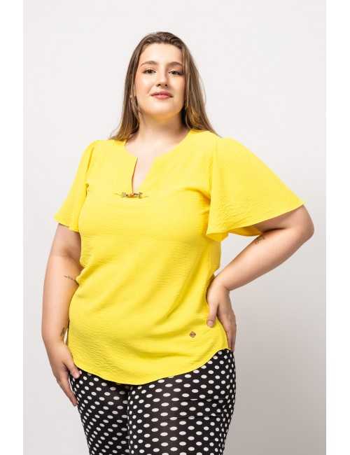 Túnica en tejido liso...