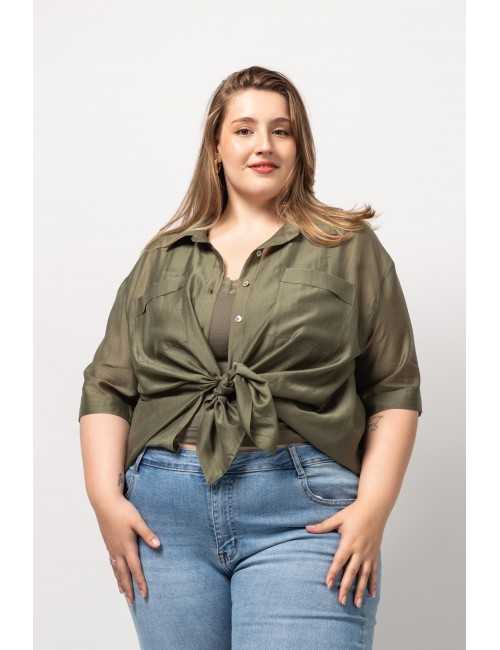 Plain Fabric Blouse Spring...