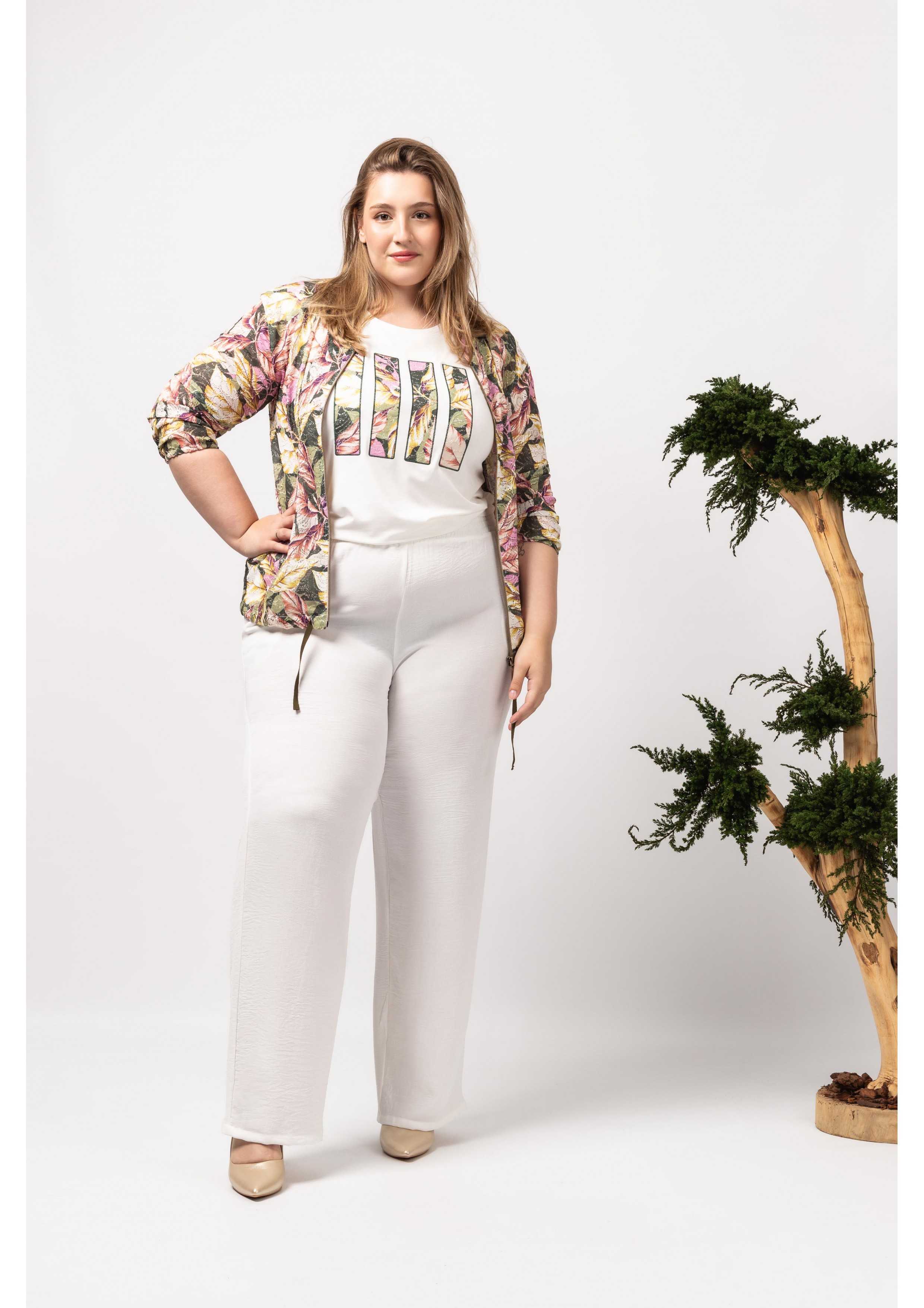 Pantalon en tissu uni...