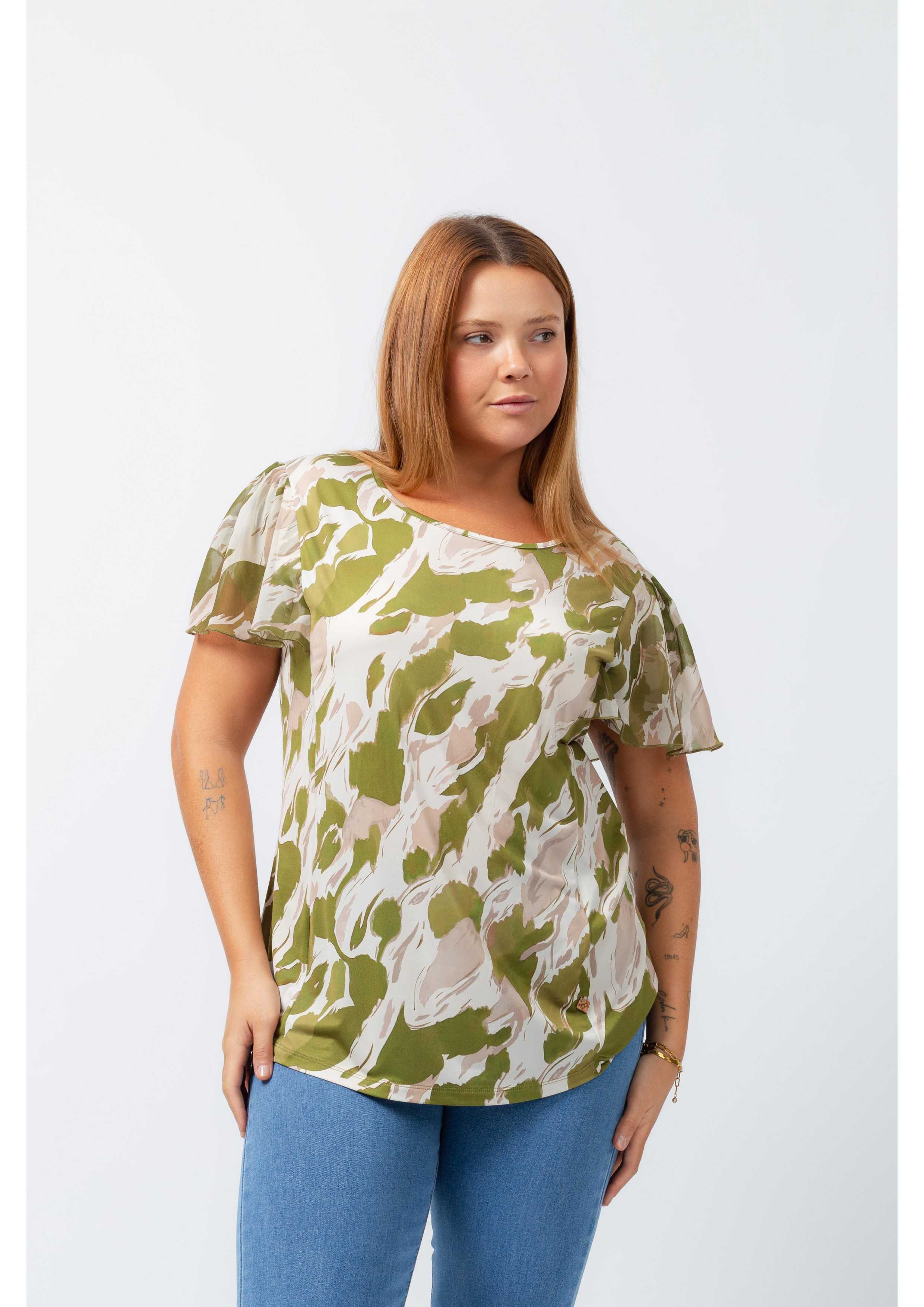 Camiseta de malla estampada...