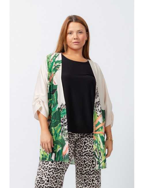 Veste en tissu imprimé à...