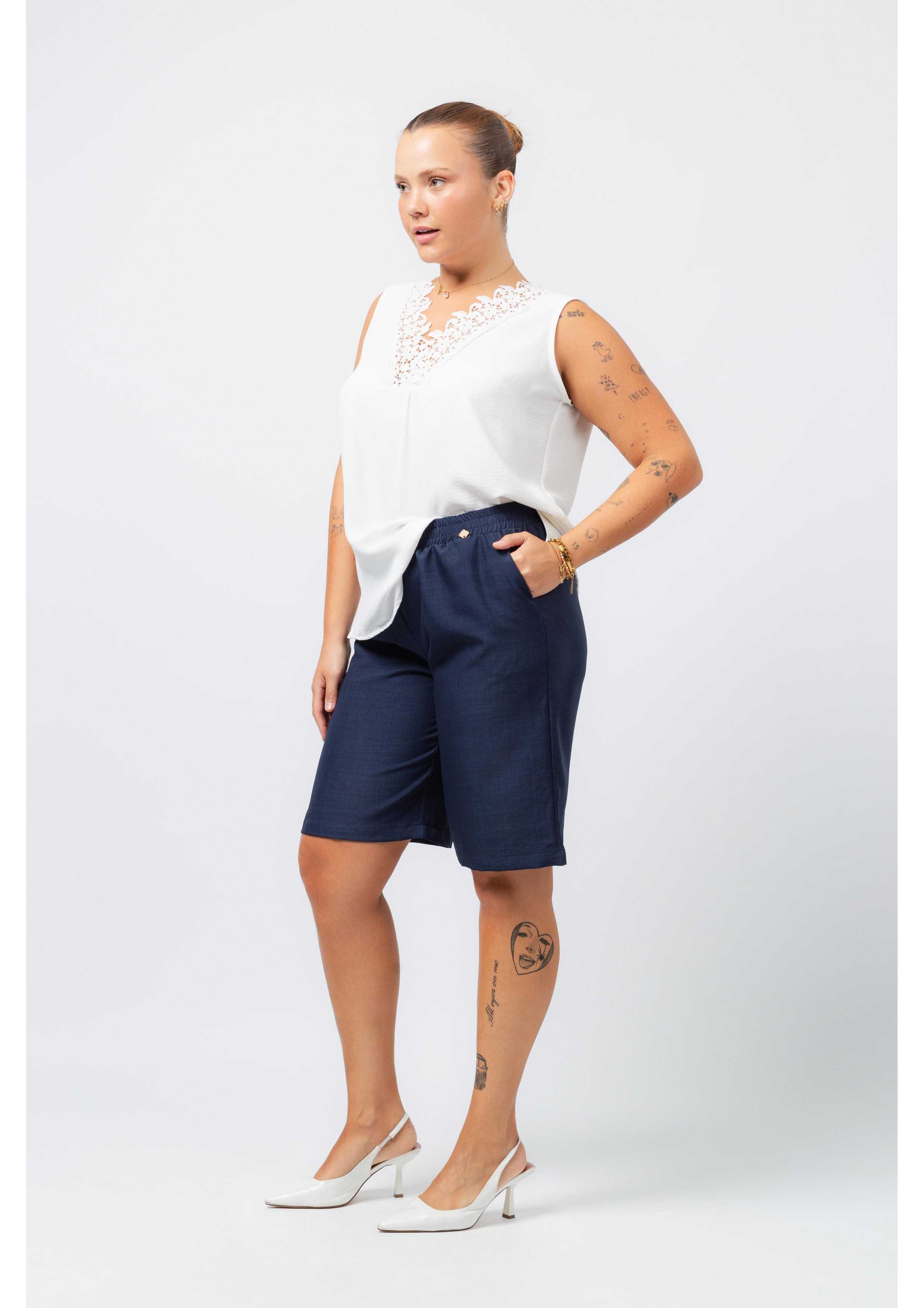 Plain Fabric Shorts Spring...