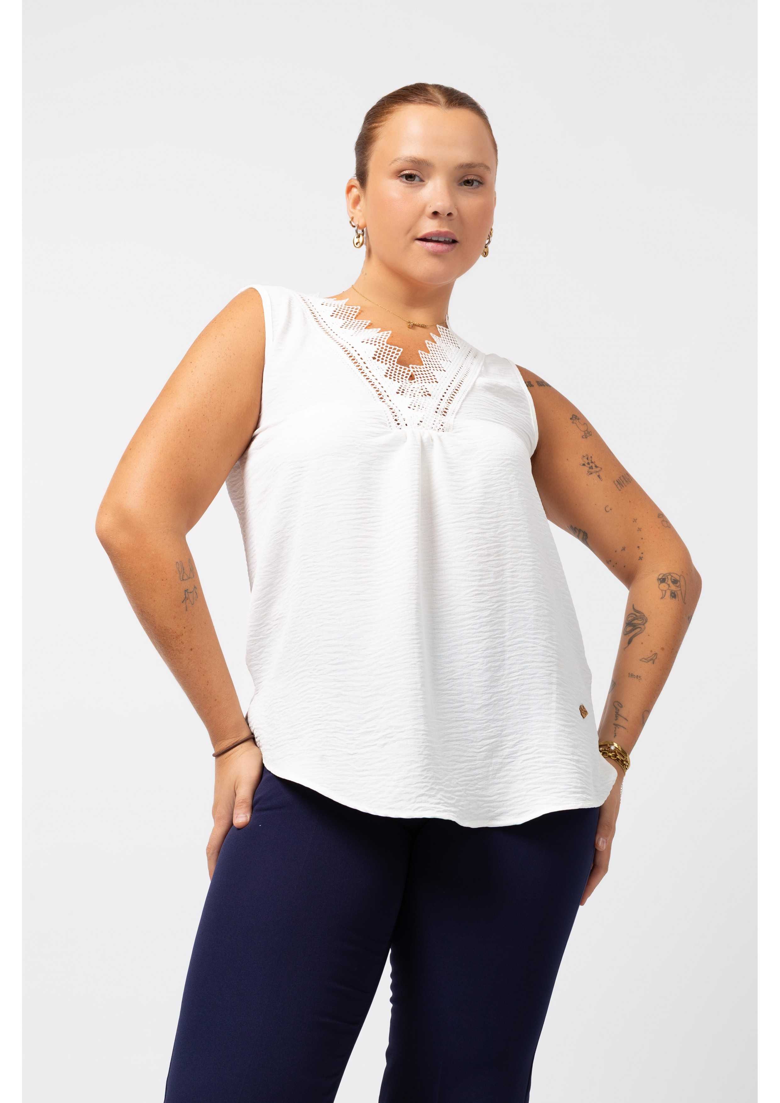 Top en tissu uni Collection...