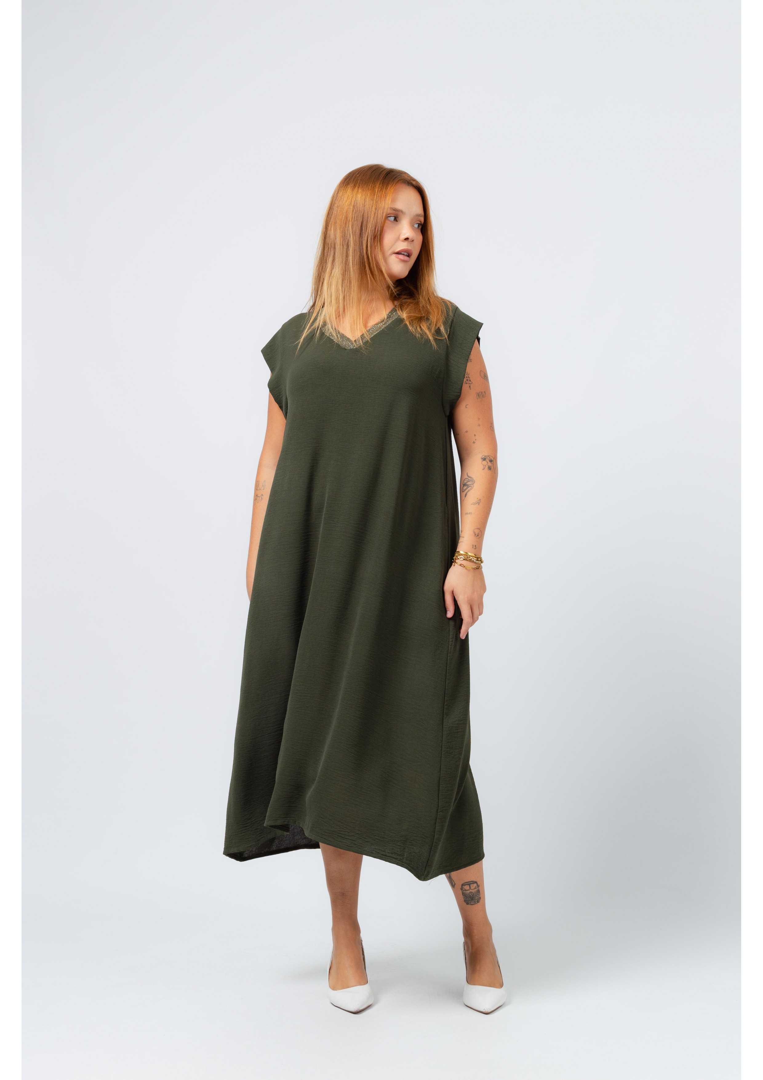 Vestido de tejido liso...