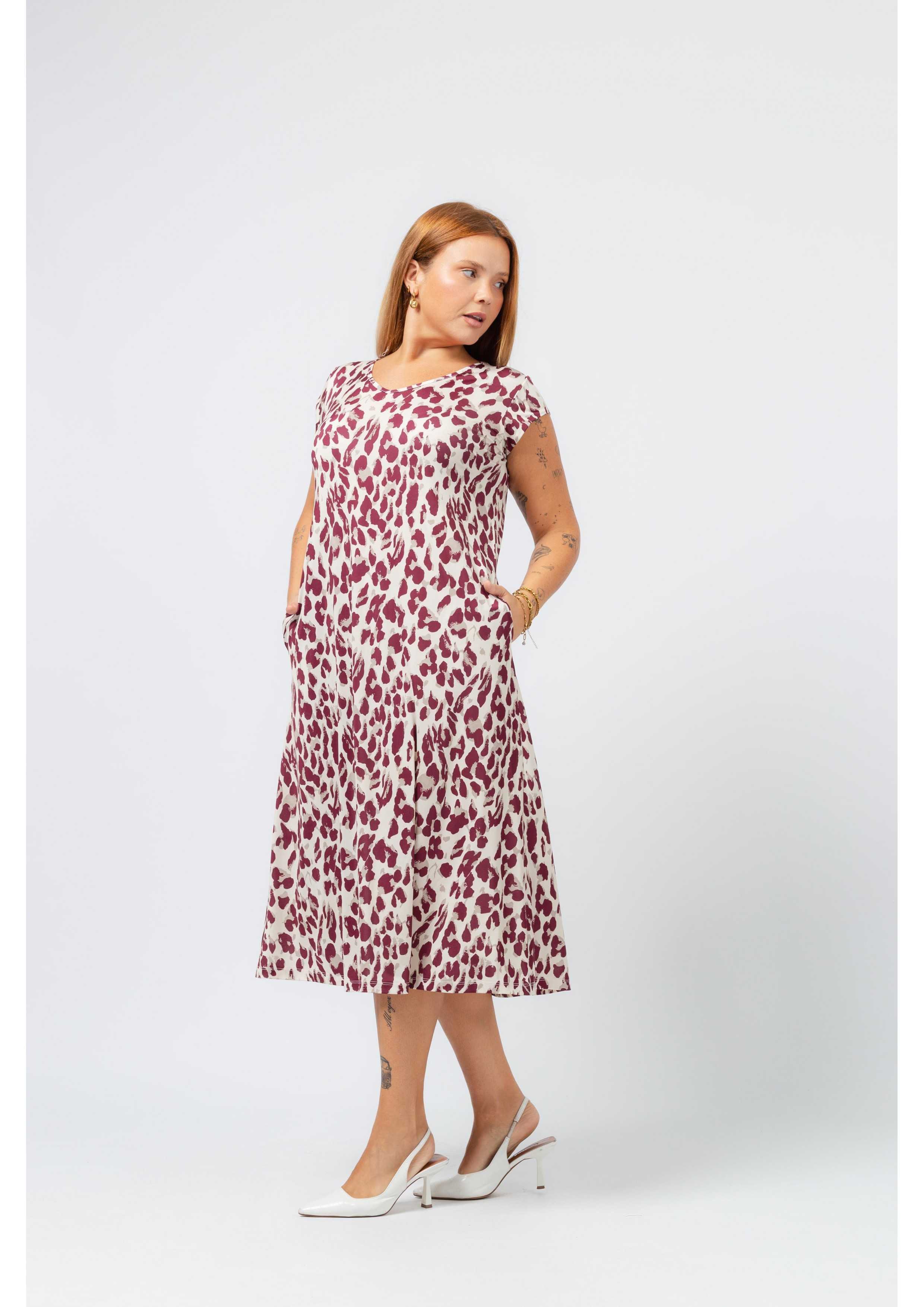 Vestido de malha estampada...