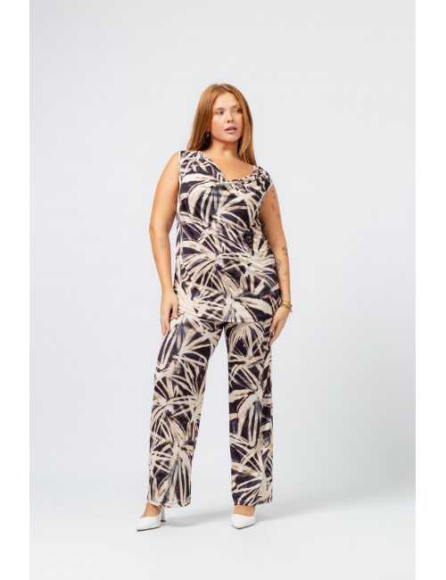 Pantalon en maille imprimée...