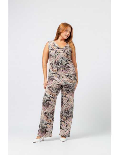 Pantalon en maille imprimée...