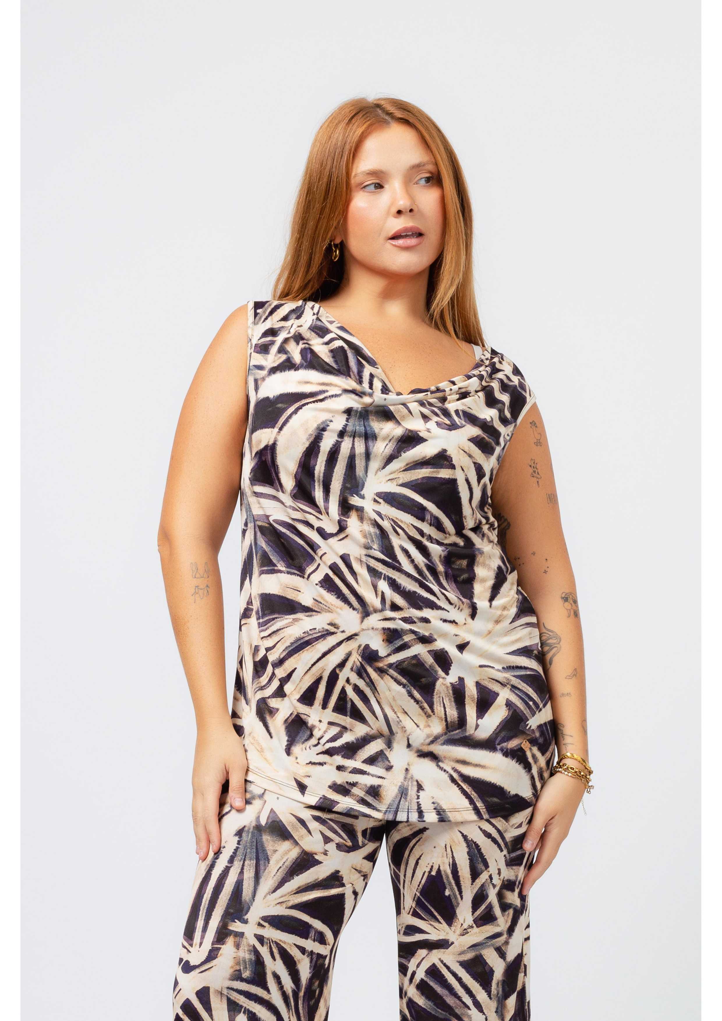 Top de malla estampada...