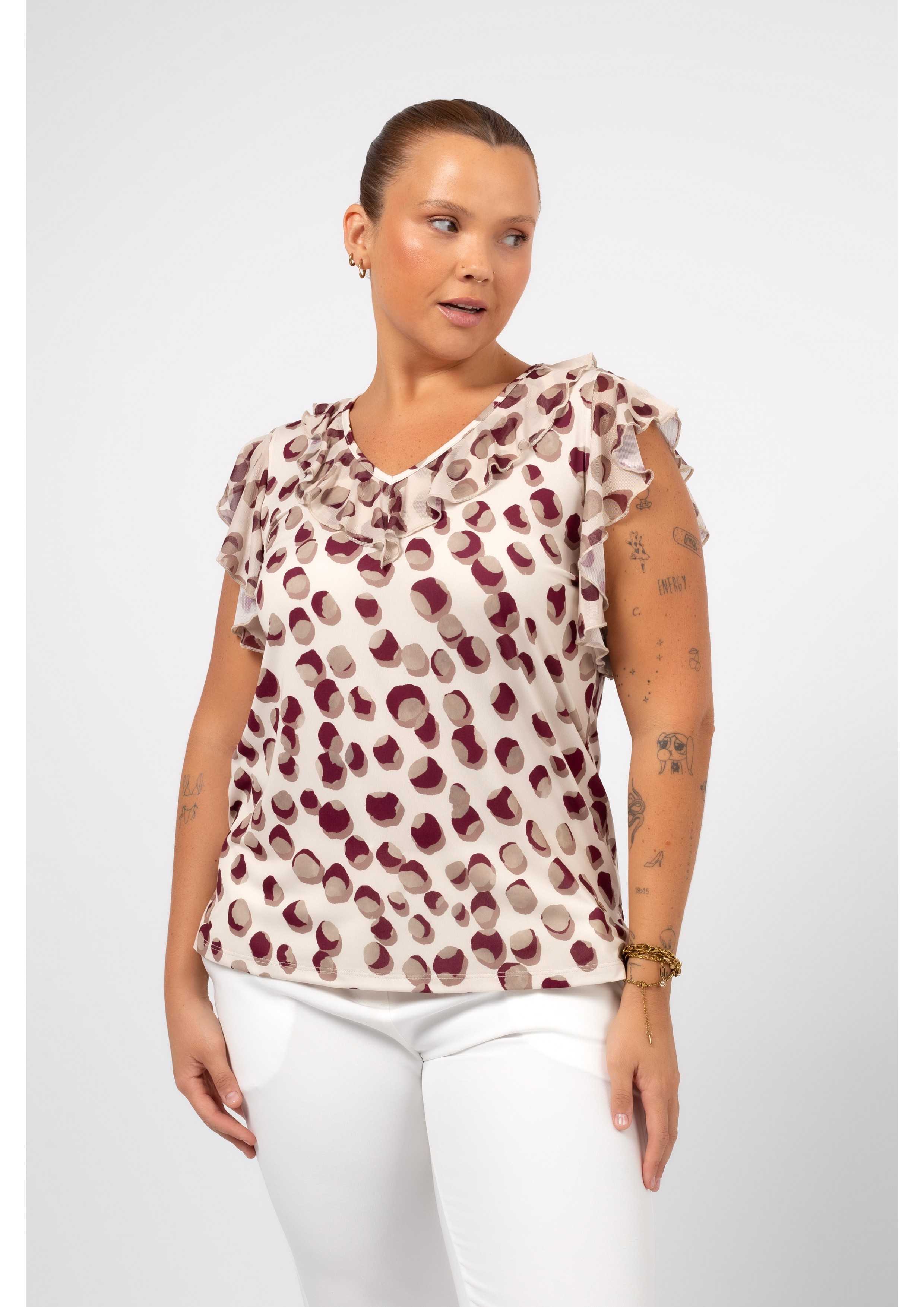 Top de malla estampada...