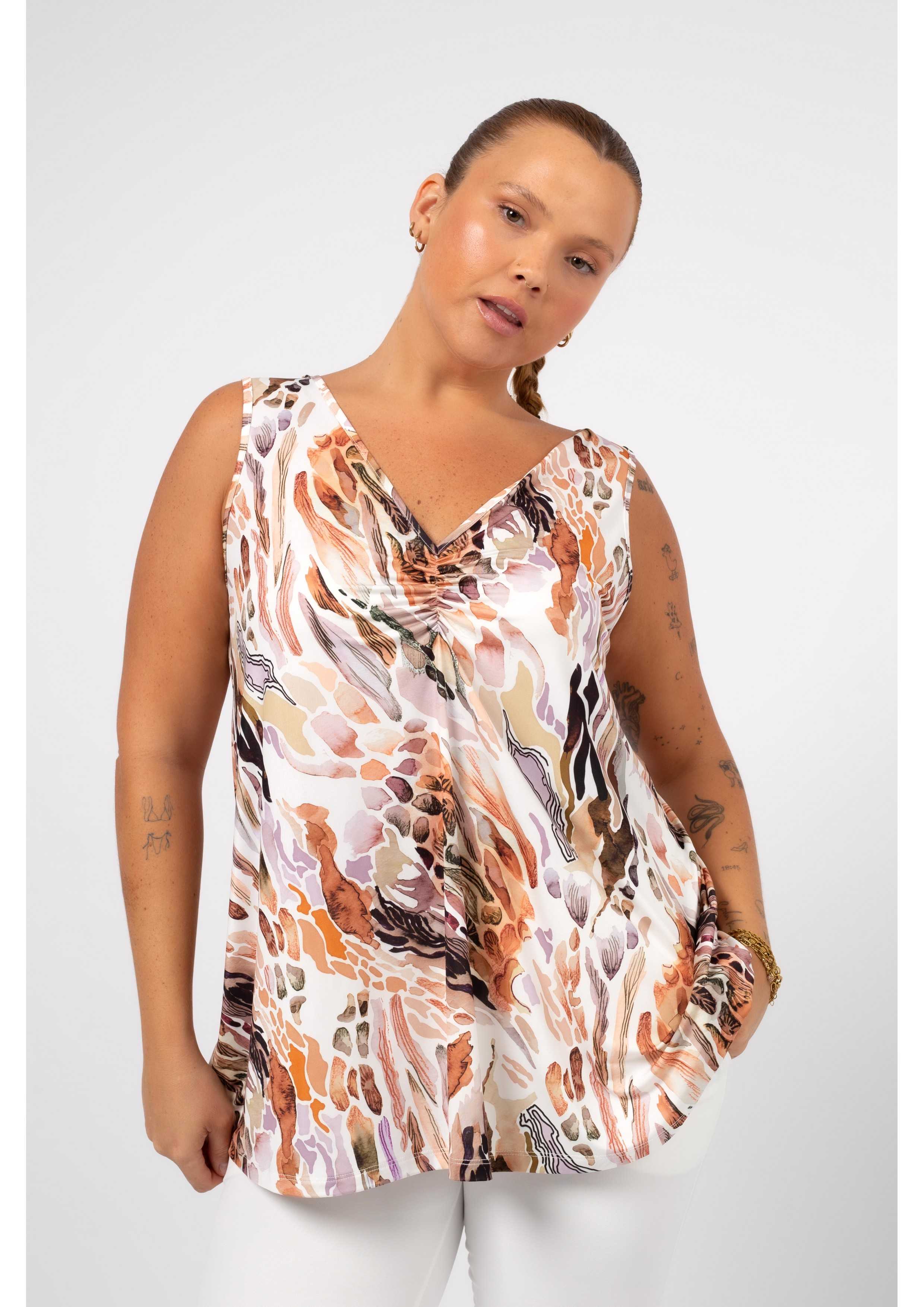 Top de malla estampada...