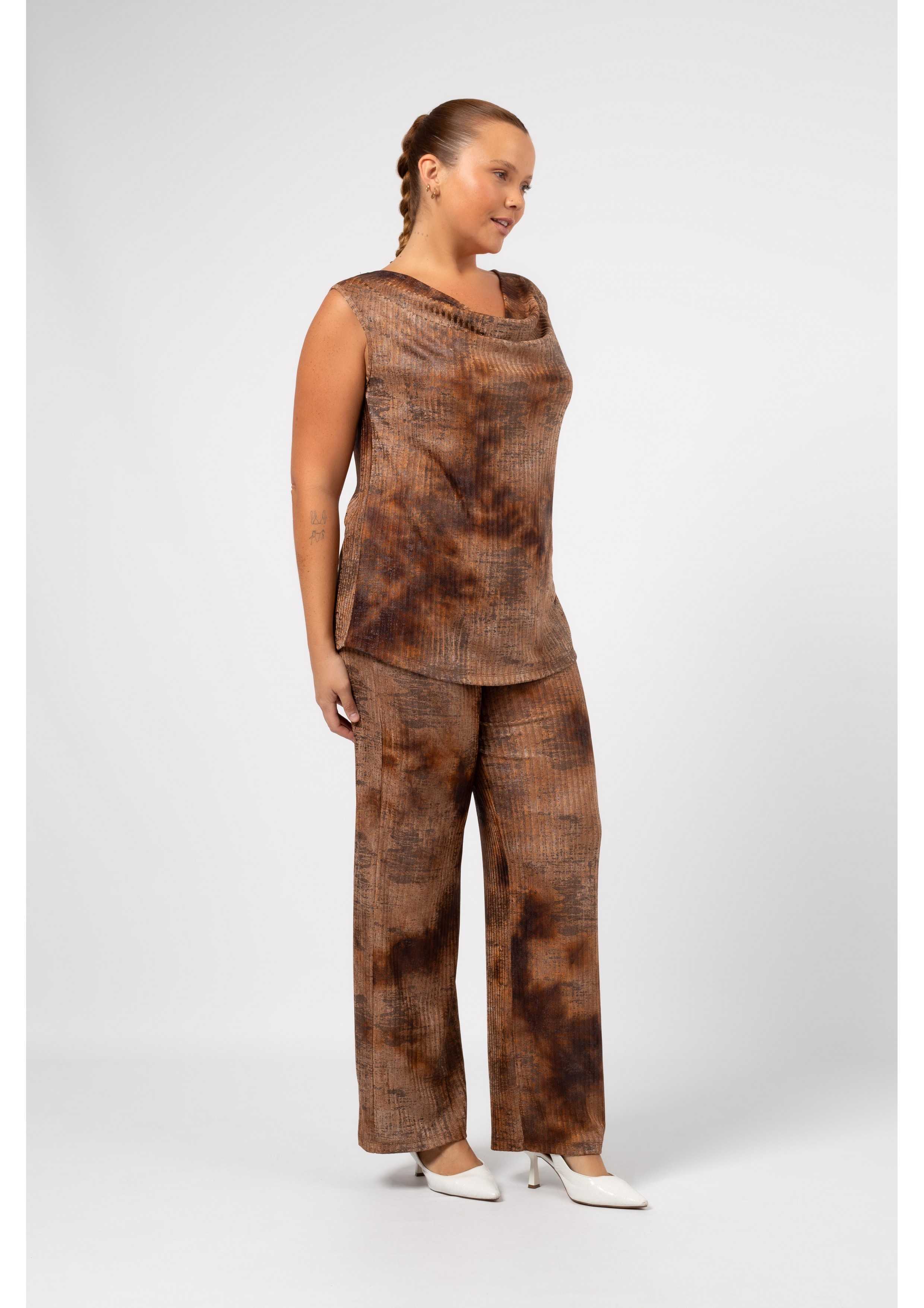 Pantalon en maille côtelée...