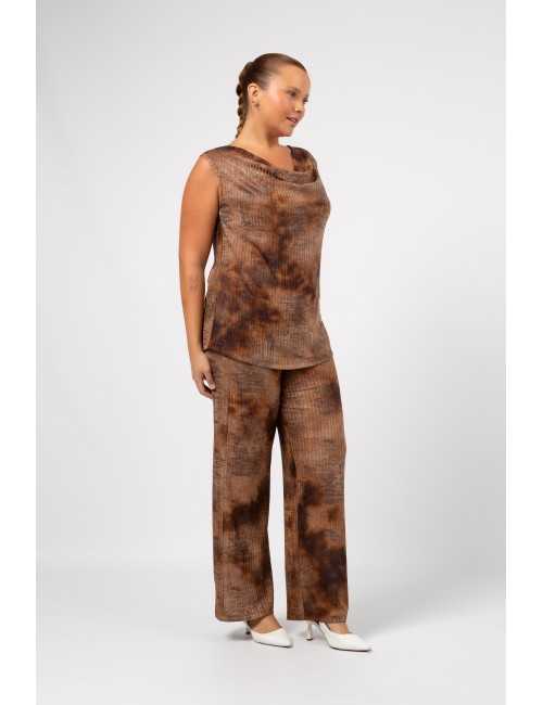 Pantalon en maille côtelée...