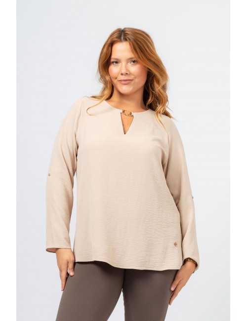 Tunique en tissu uni...