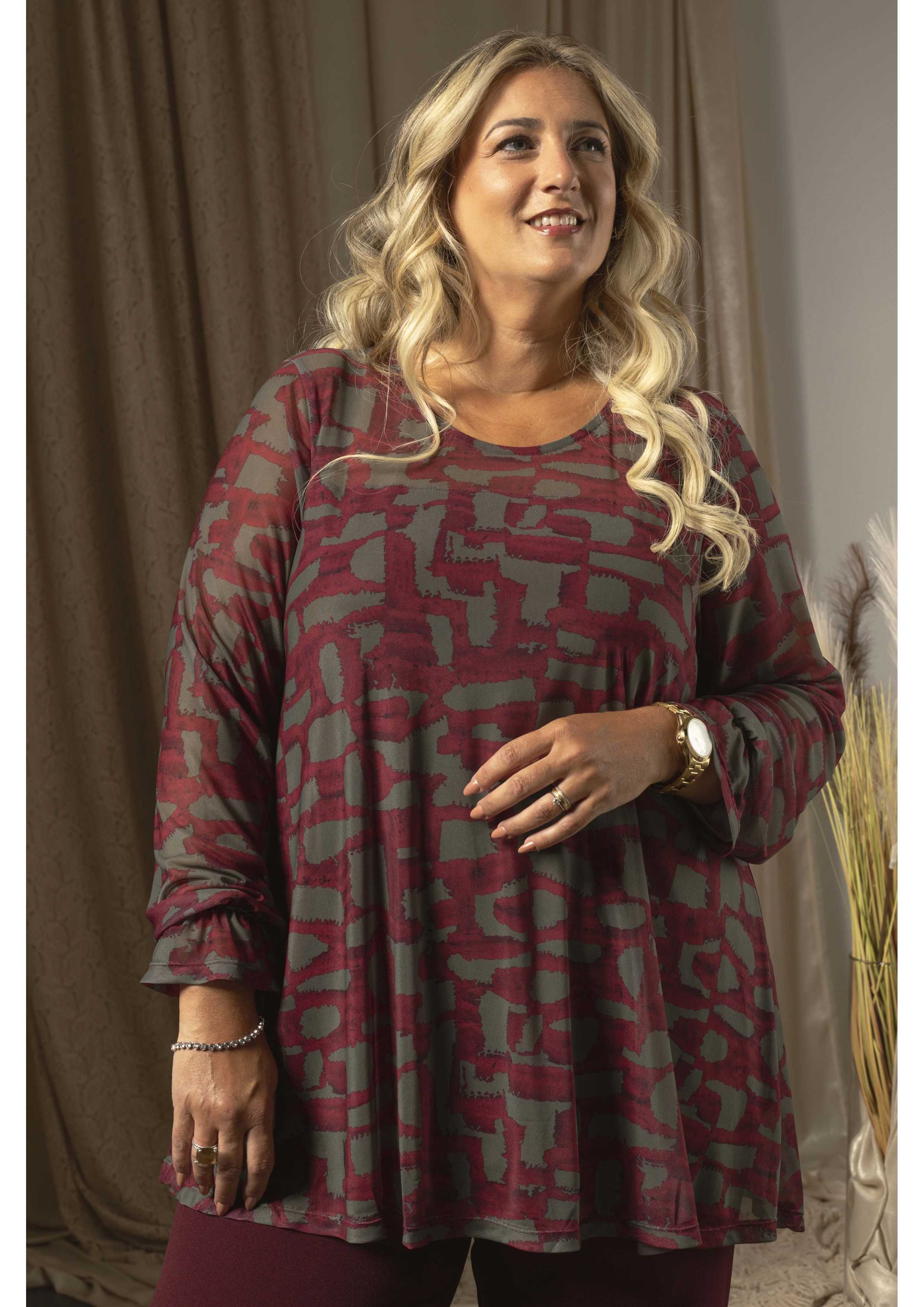 Túnica de malla estampada...