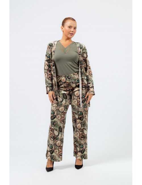 Pantalón de felpa estampada...