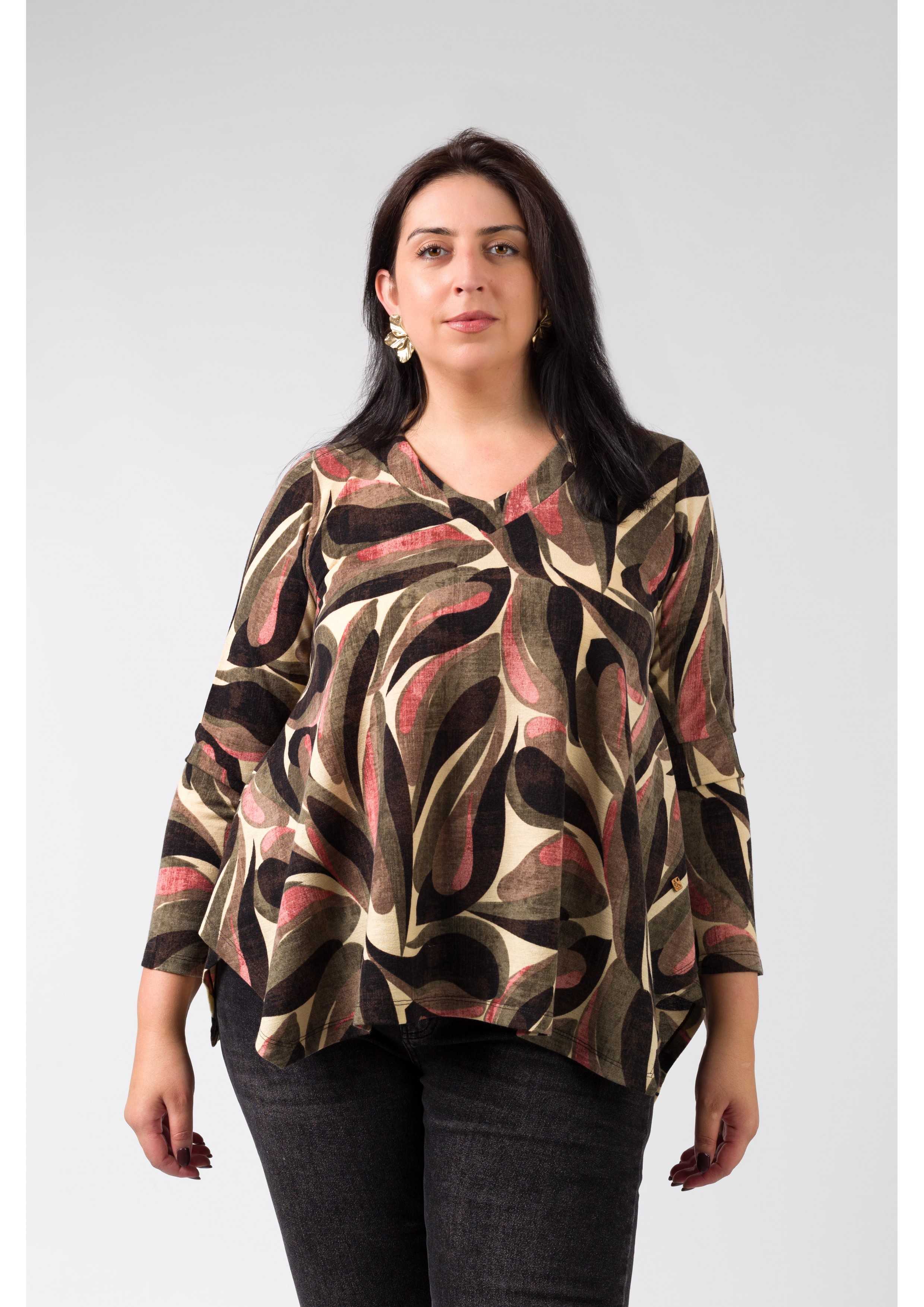 Túnica de tejido estampado...