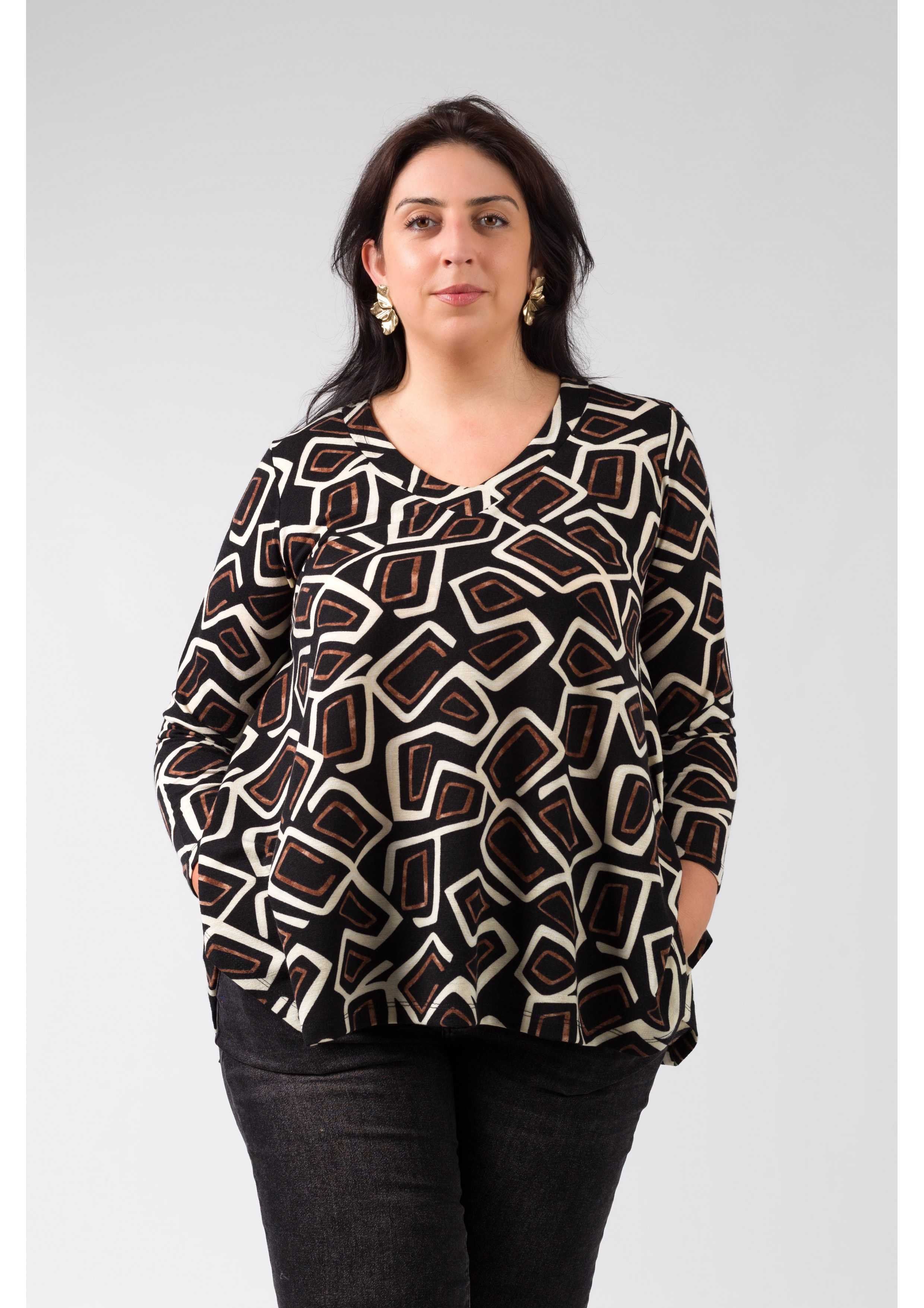 Printed Knit Tunic Autumn...