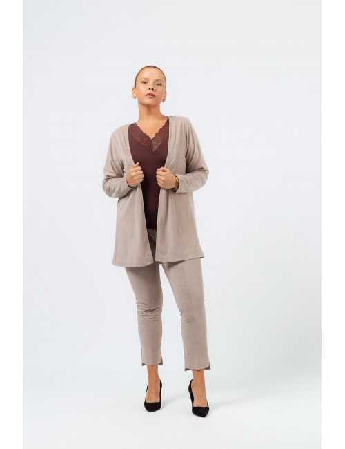 Plain Fabric Pants Autumn...