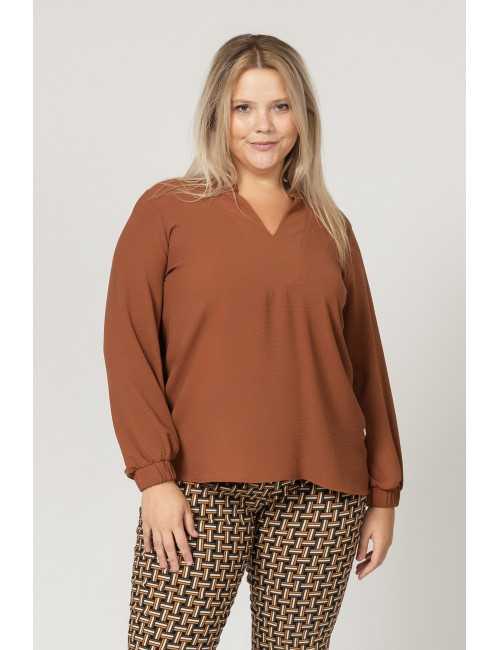 Solid Fabric Blouse Autumn...