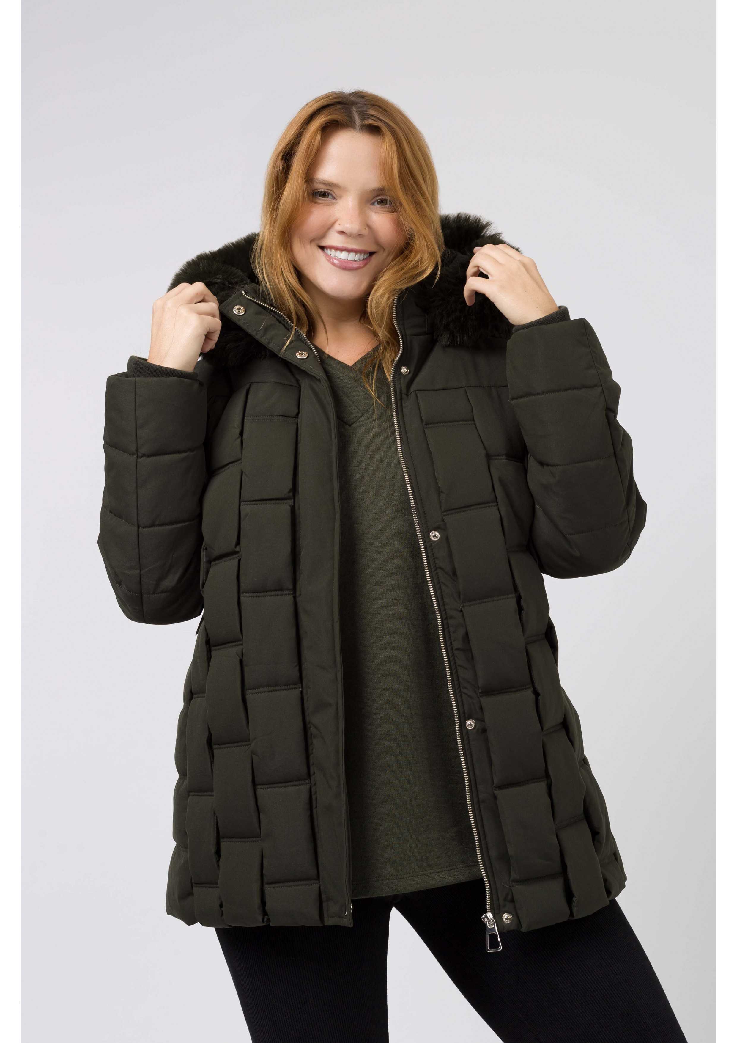 Parka en tissu uni...