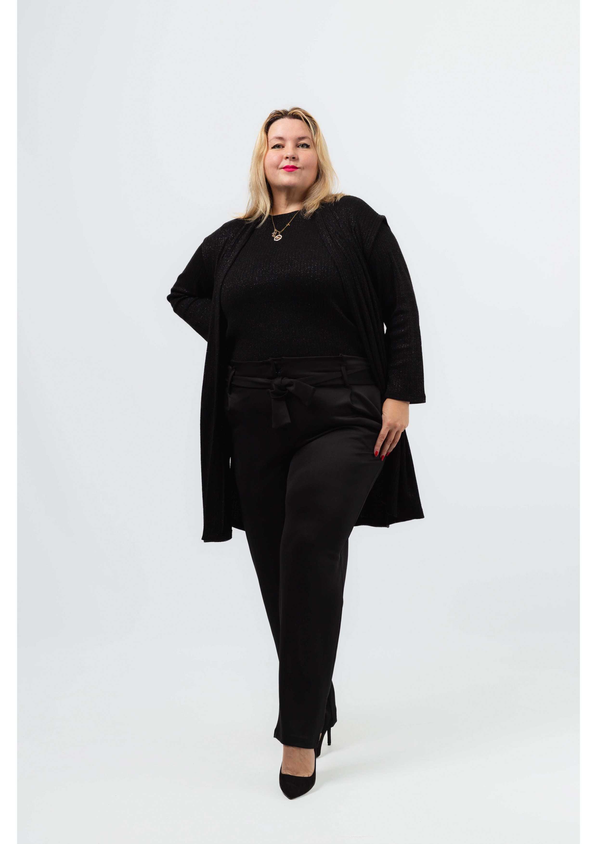 Pantalon en point roma uni...