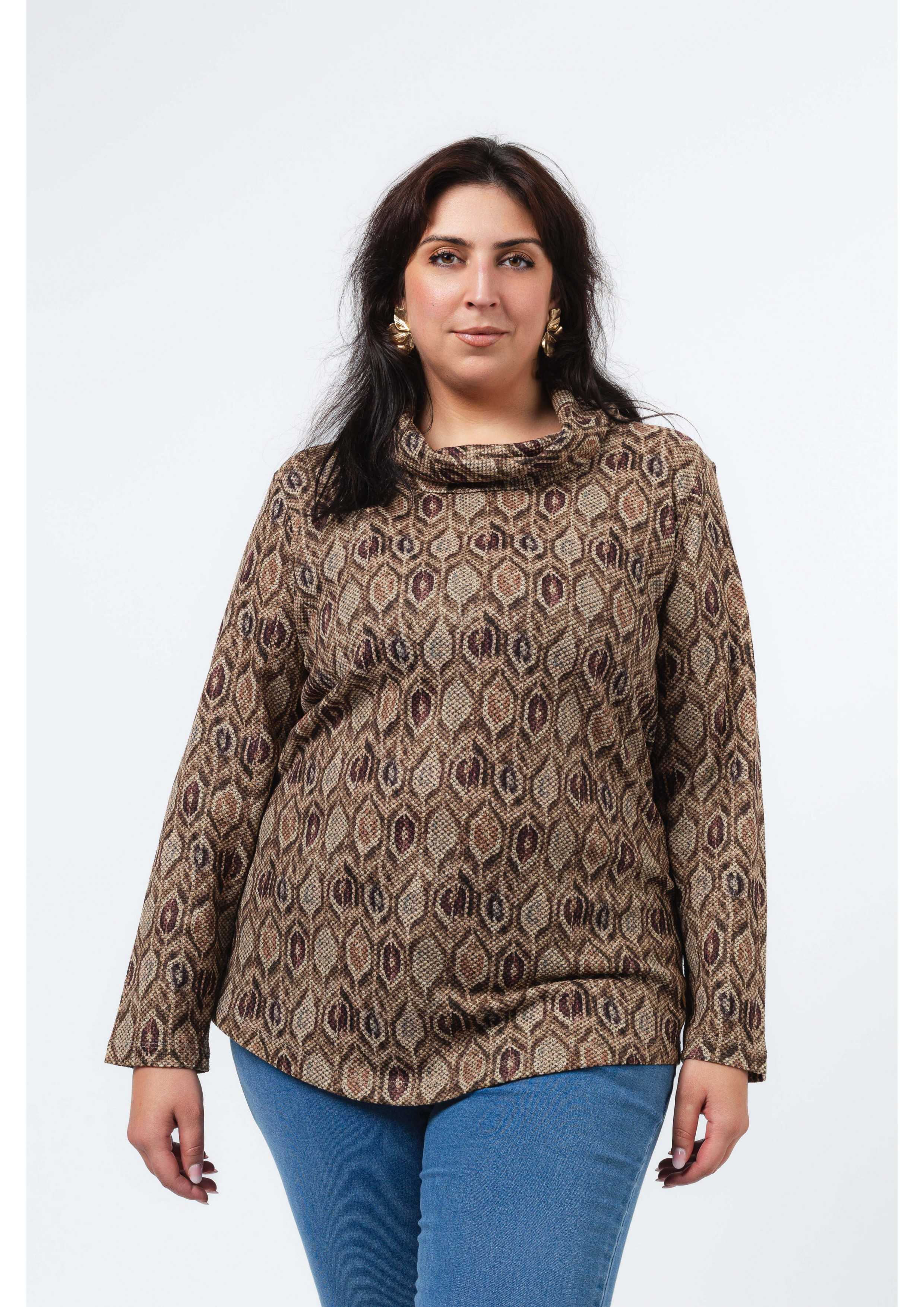 251193 - Printed Knit Sweater Autumn Winter Collection Plus Sizes for wholesale by Teresa Cardoso Oliveira