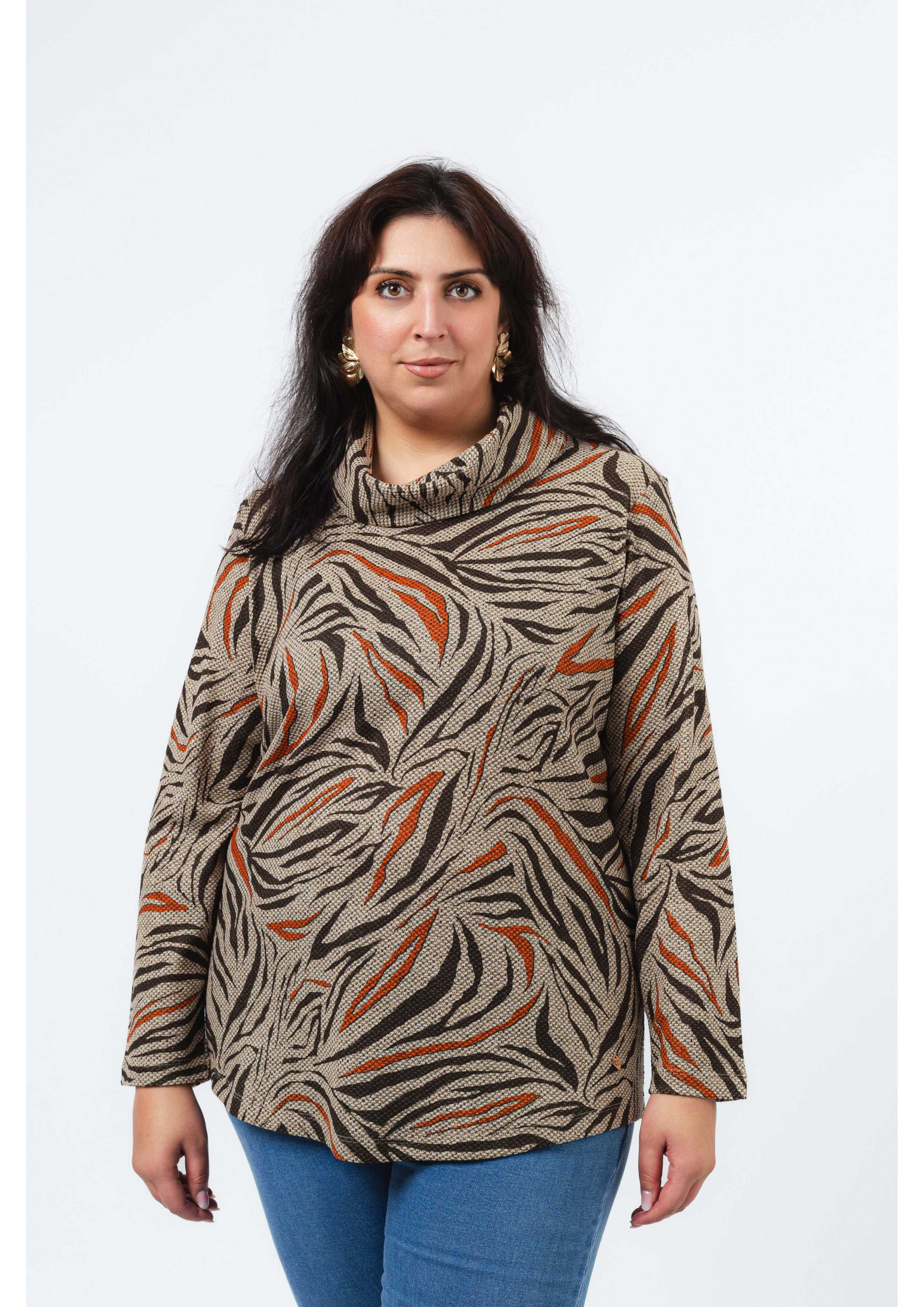 251194 - Printed knit sweater Autumn Winter Collection Plus Sizes for wholesale by Teresa Cardoso Oliveira