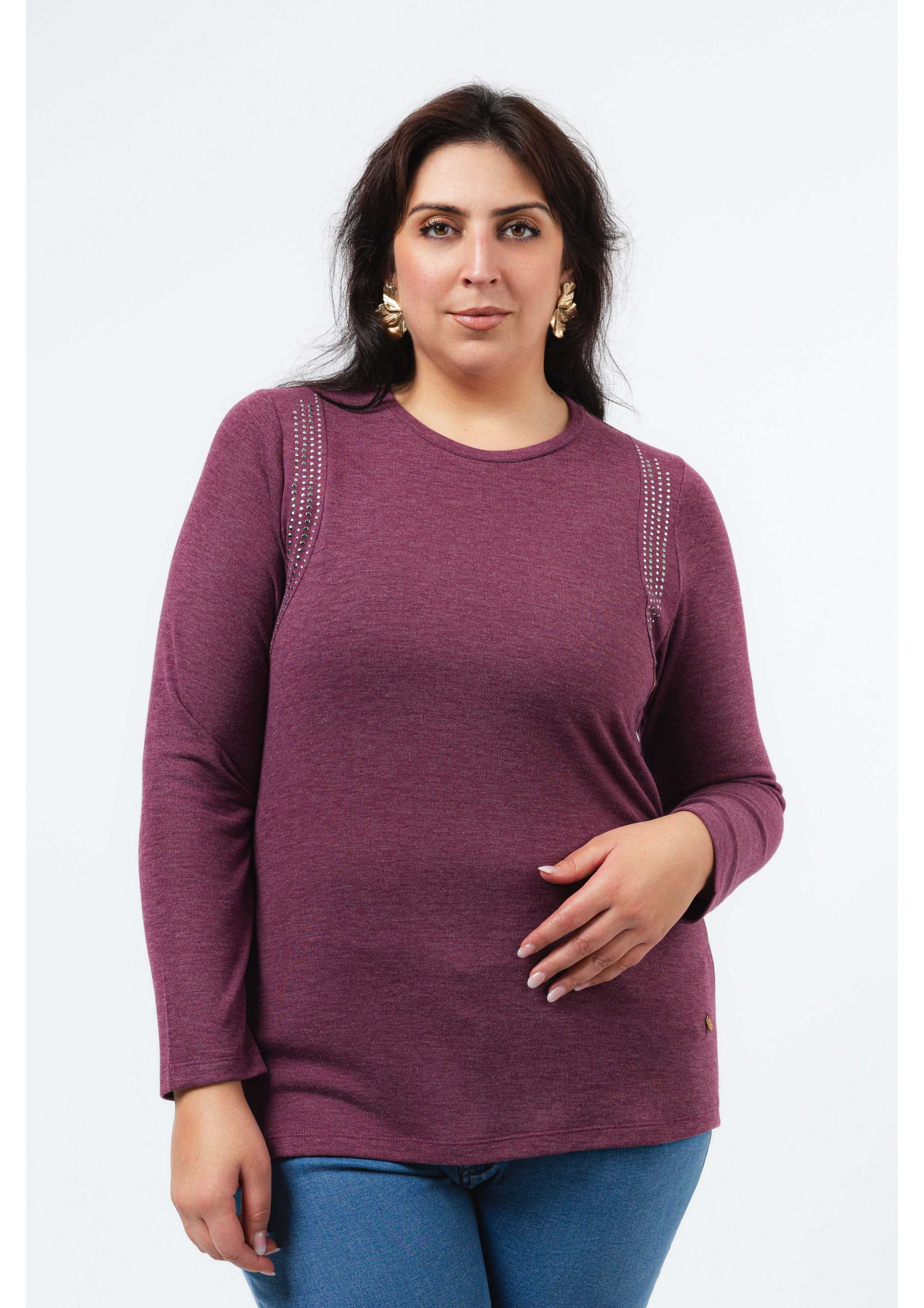 251195 - Plain Knit Sweater Autumn Winter Collection Plus Sizes for wholesale by Teresa Cardoso Oliveira