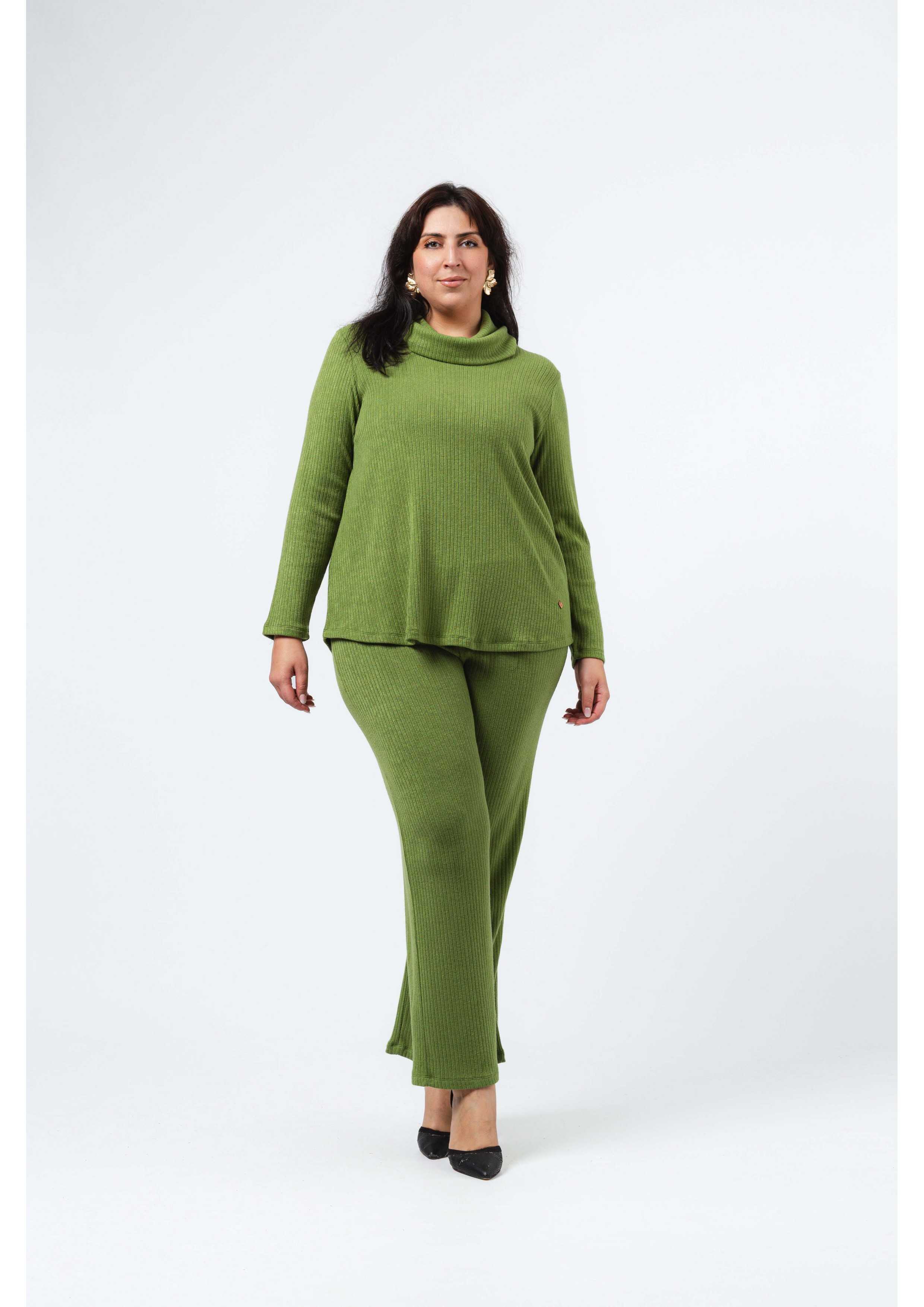 253076 - Hose aus geripptem Glattstrick Herbst-Winter-Kollektion Große Größen für den Großhandel von Teresa Cardoso Oliveira