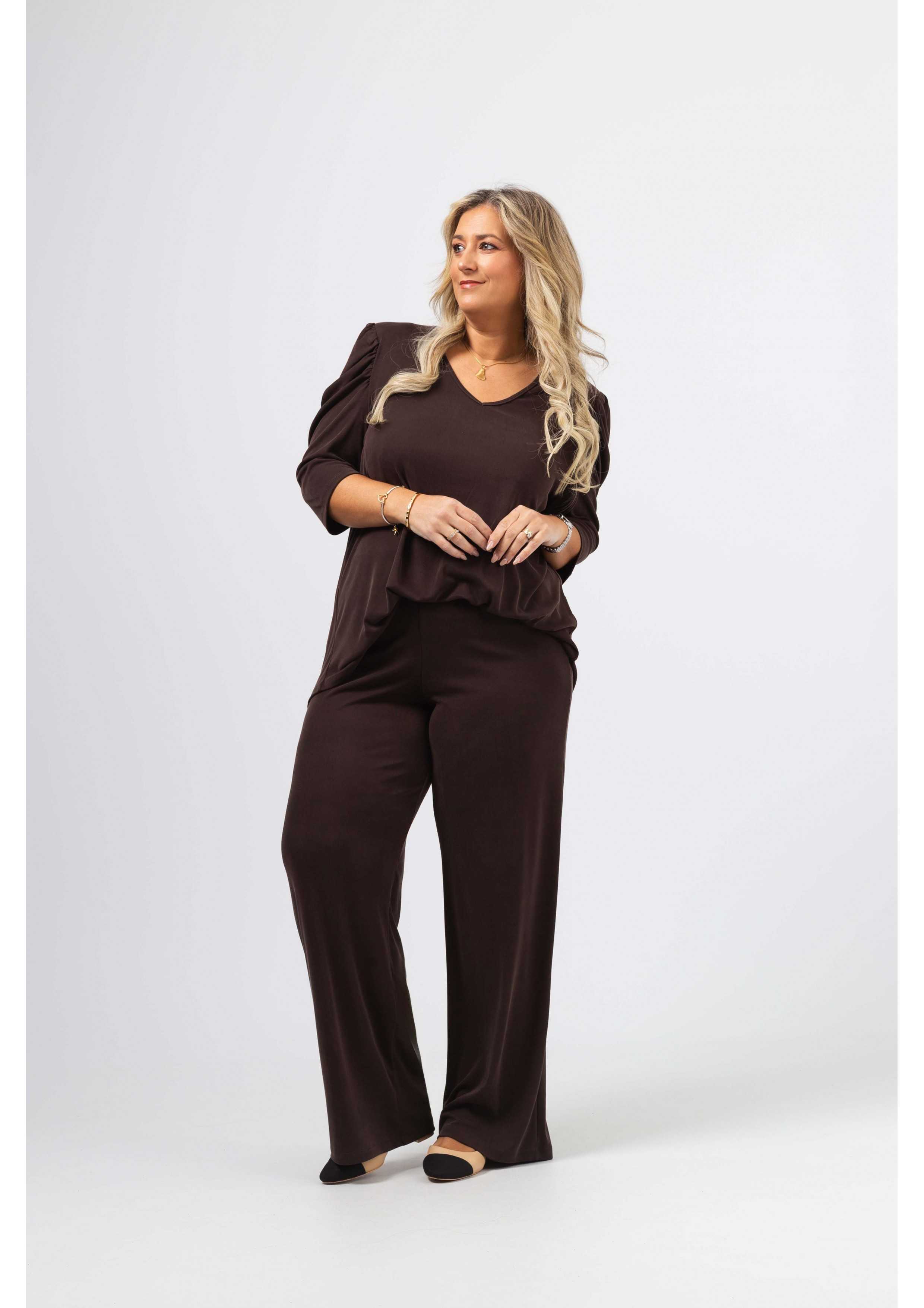 253080 - Pantalon en maille uni Collection Printemps Été Grandes Tailles pour la vente par Teresa Cardoso Oliveira