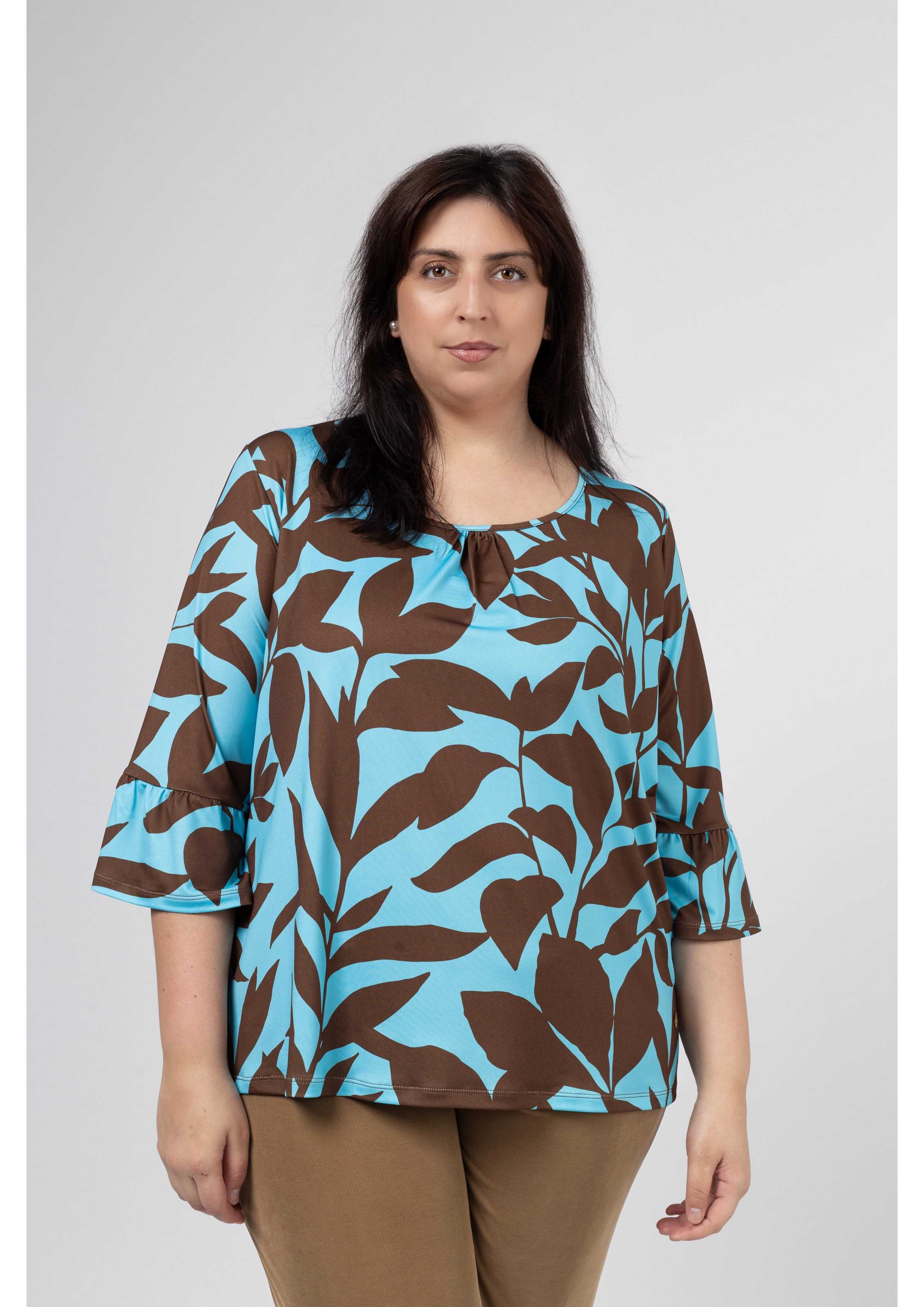 251223 - Printed Knit Tunic Spring Summer Collection Plus Sizes for wholesale by Teresa Cardoso Oliveira