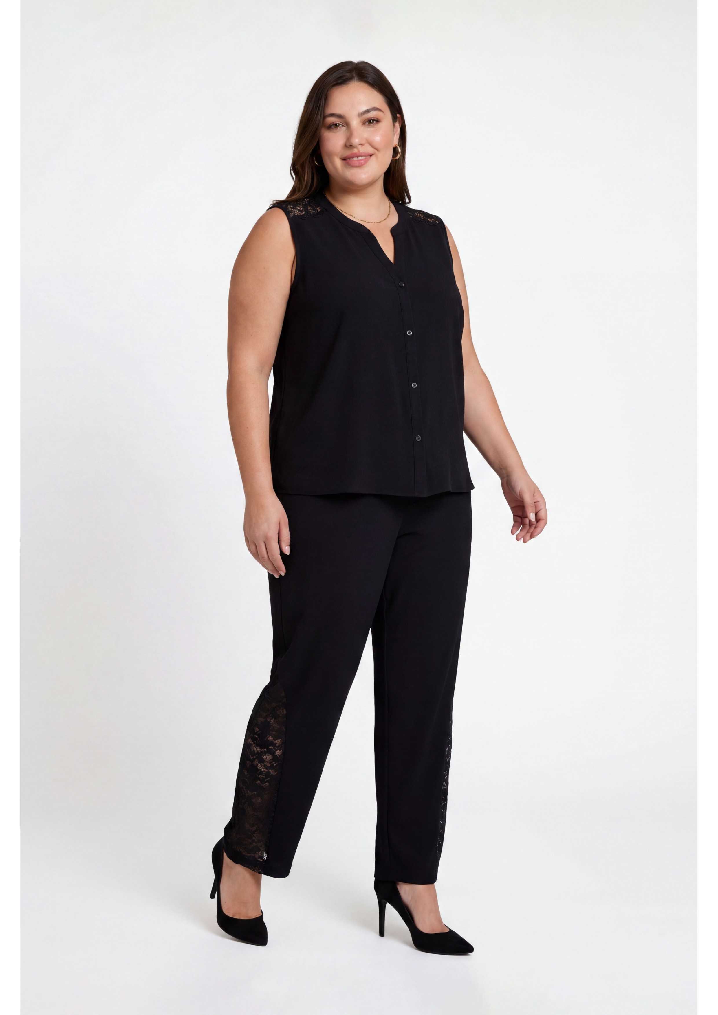 263019 - Pantalon en tissu uni Collection Printemps-Été Grandes tailles pour la vente par Teresa Cardoso Oliveira