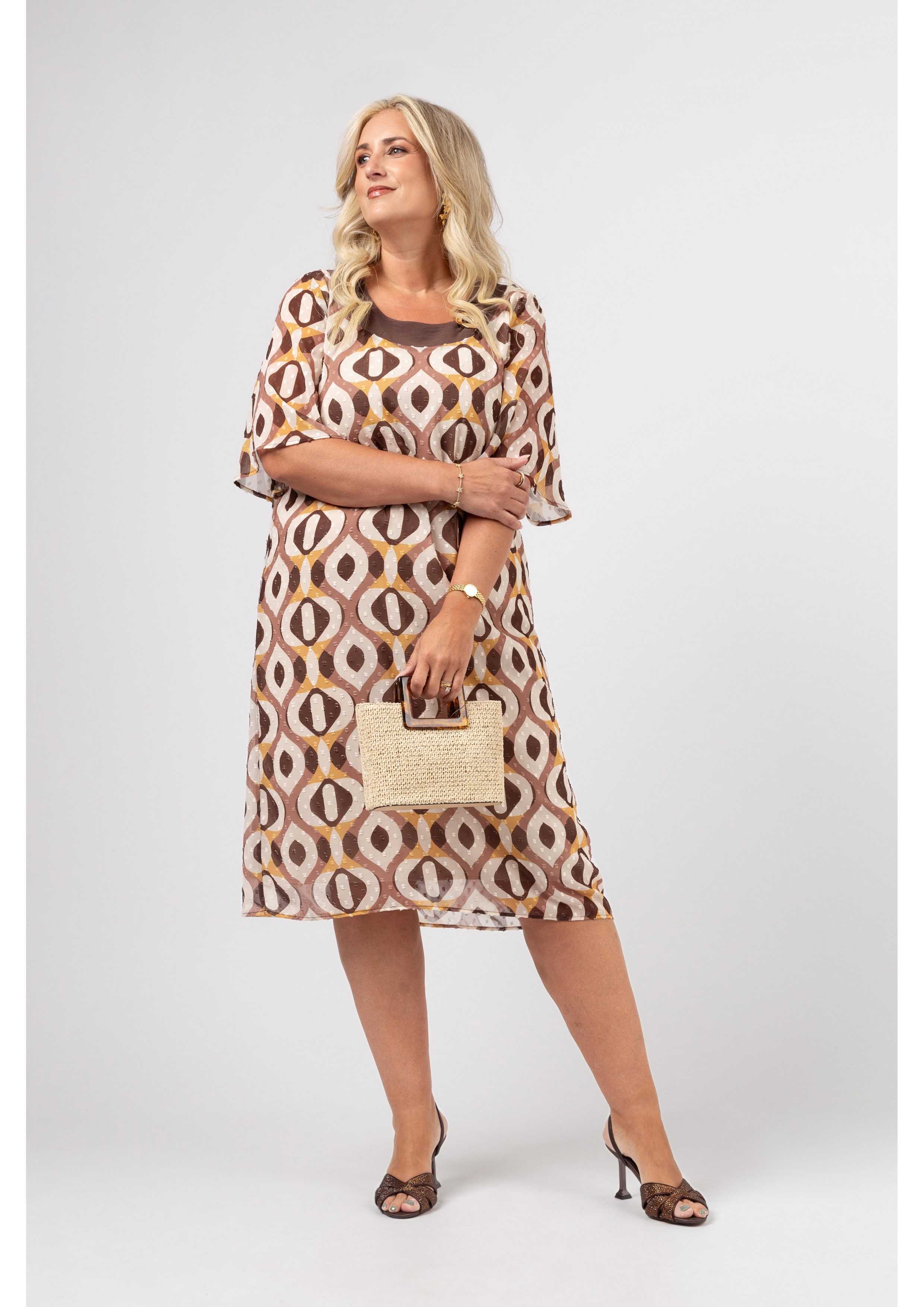 266027 - Dress in printed fabric Spring-Summer Collection Plus Sizes for wholesale by Teresa Cardoso Oliveira