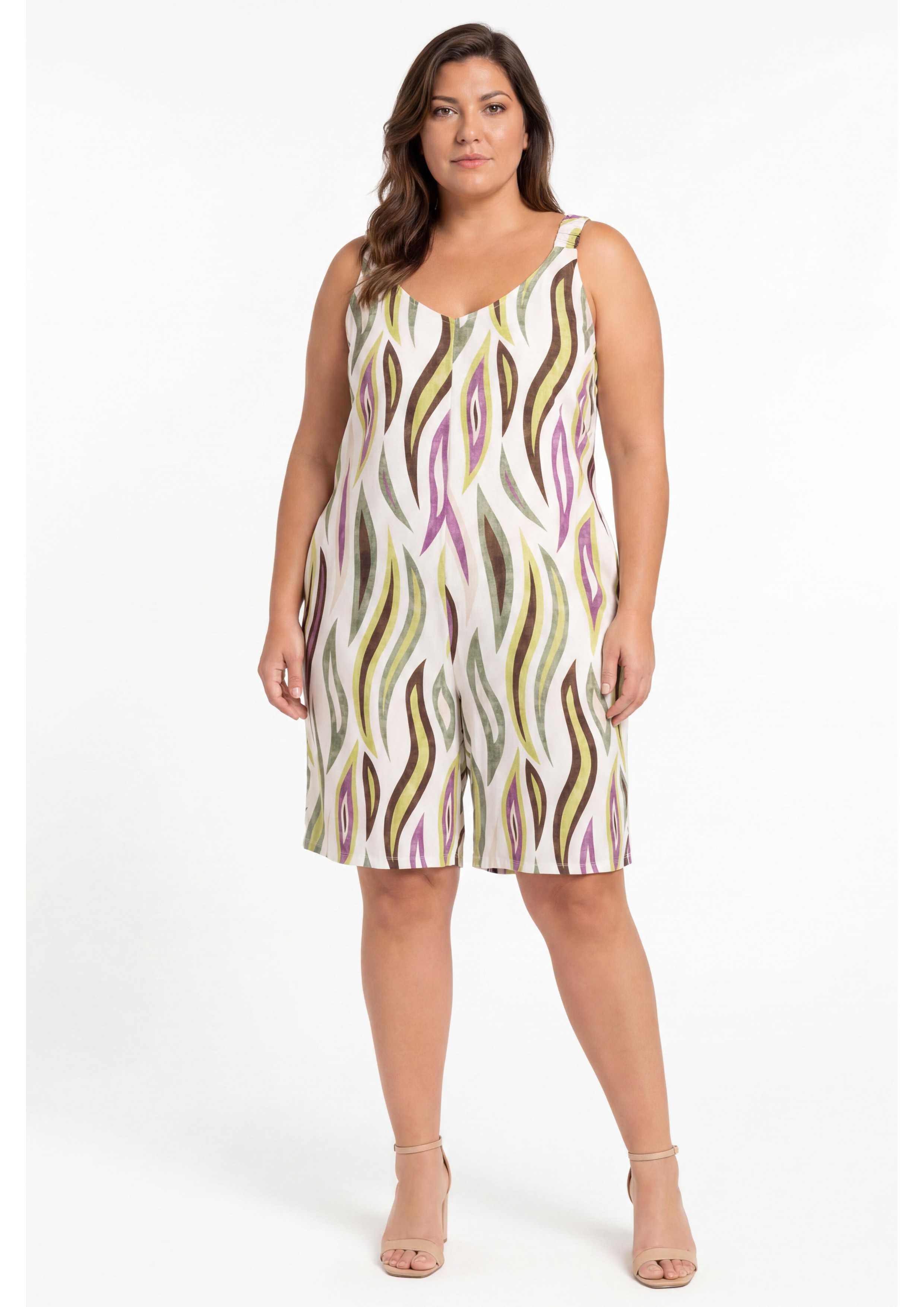 263034 - Combinaison en maille imprimée Collection Printemps-Été Grandes tailles et autres tendances Pull grande taille en vente B2B pour votre magasin sur Faire.