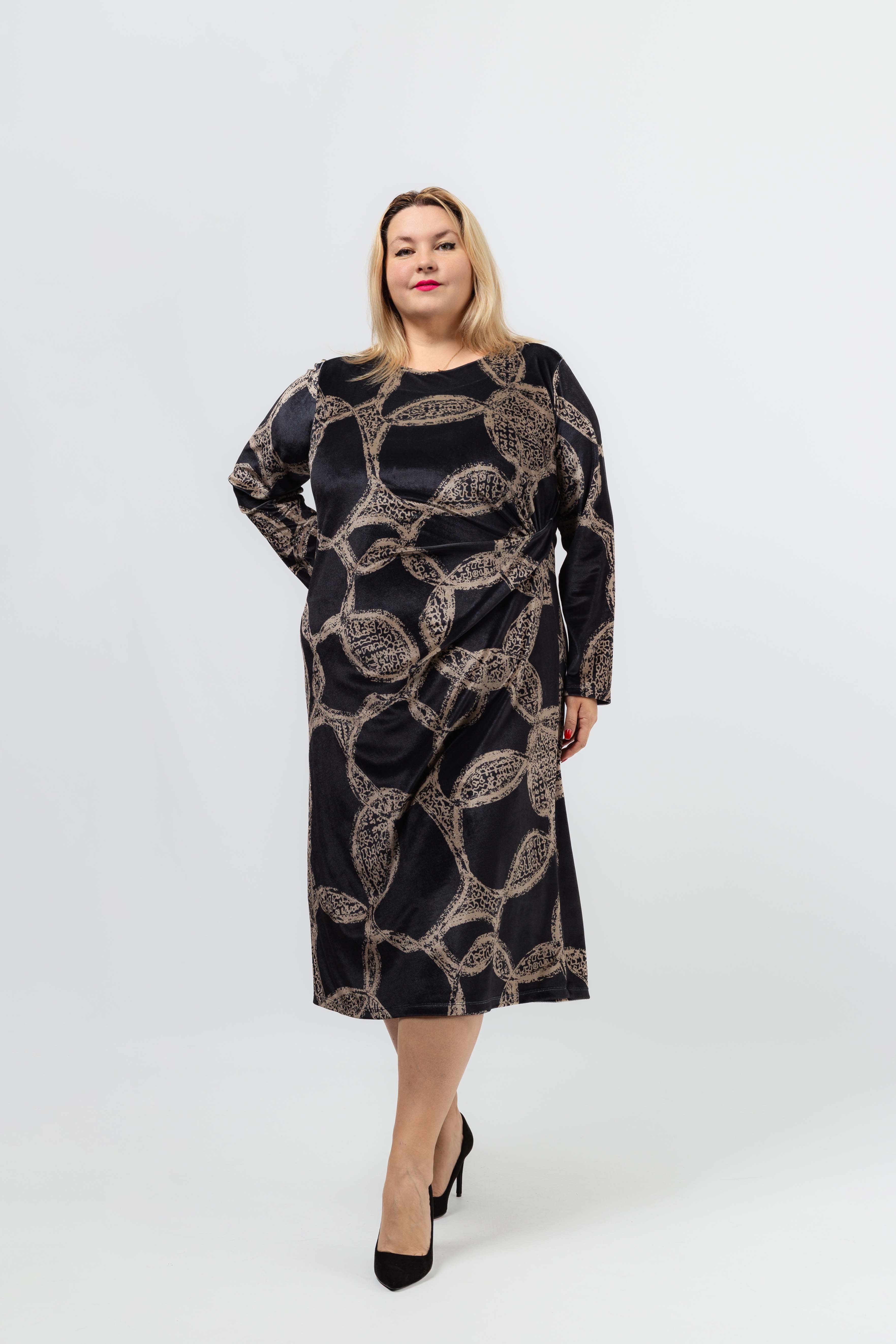 256085 - Vestido em malha estampada Coleção Outono Inverno Tamanhos Grandes