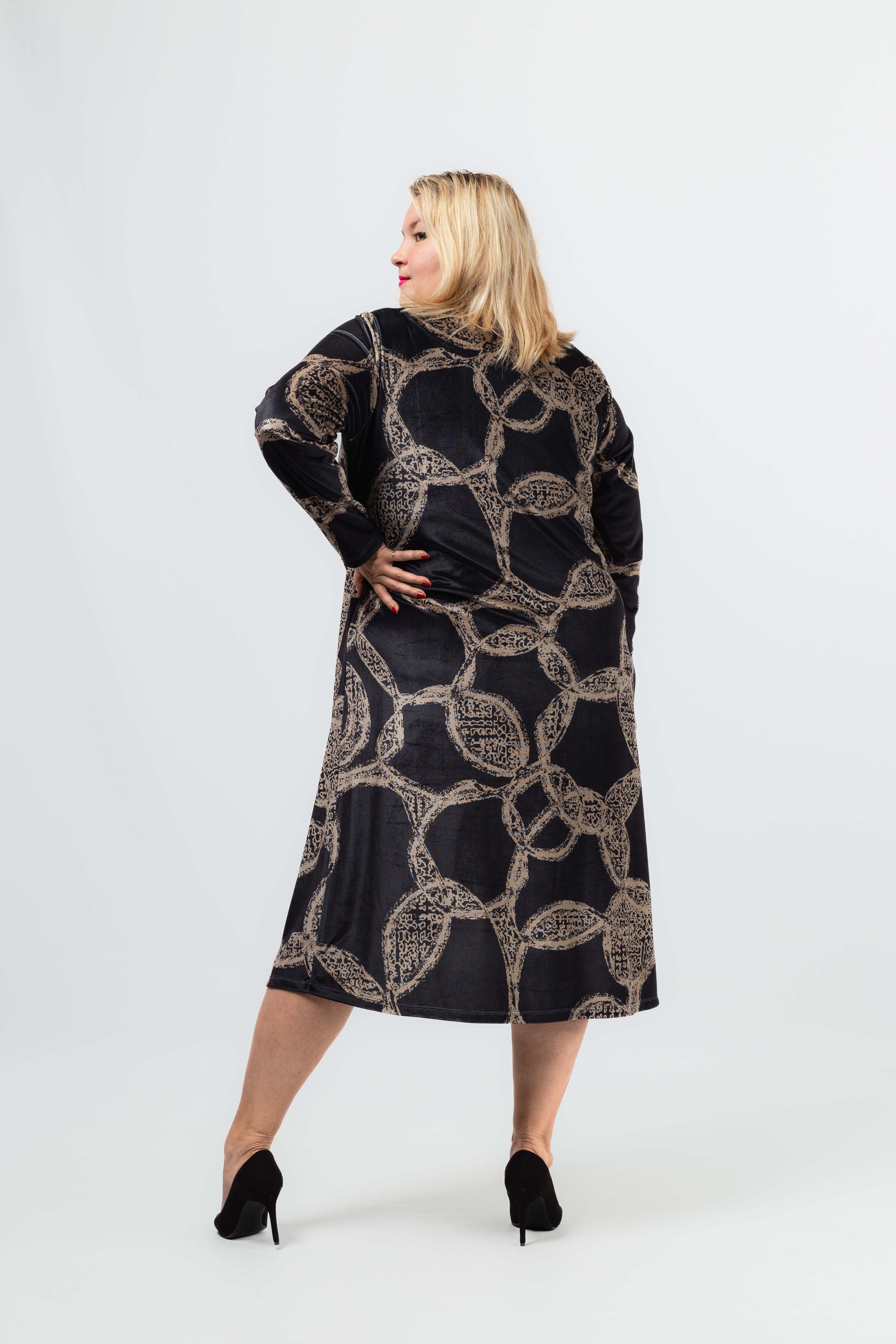 256085 - Vestido em malha estampada Coleção Outono Inverno Tamanhos Grandes